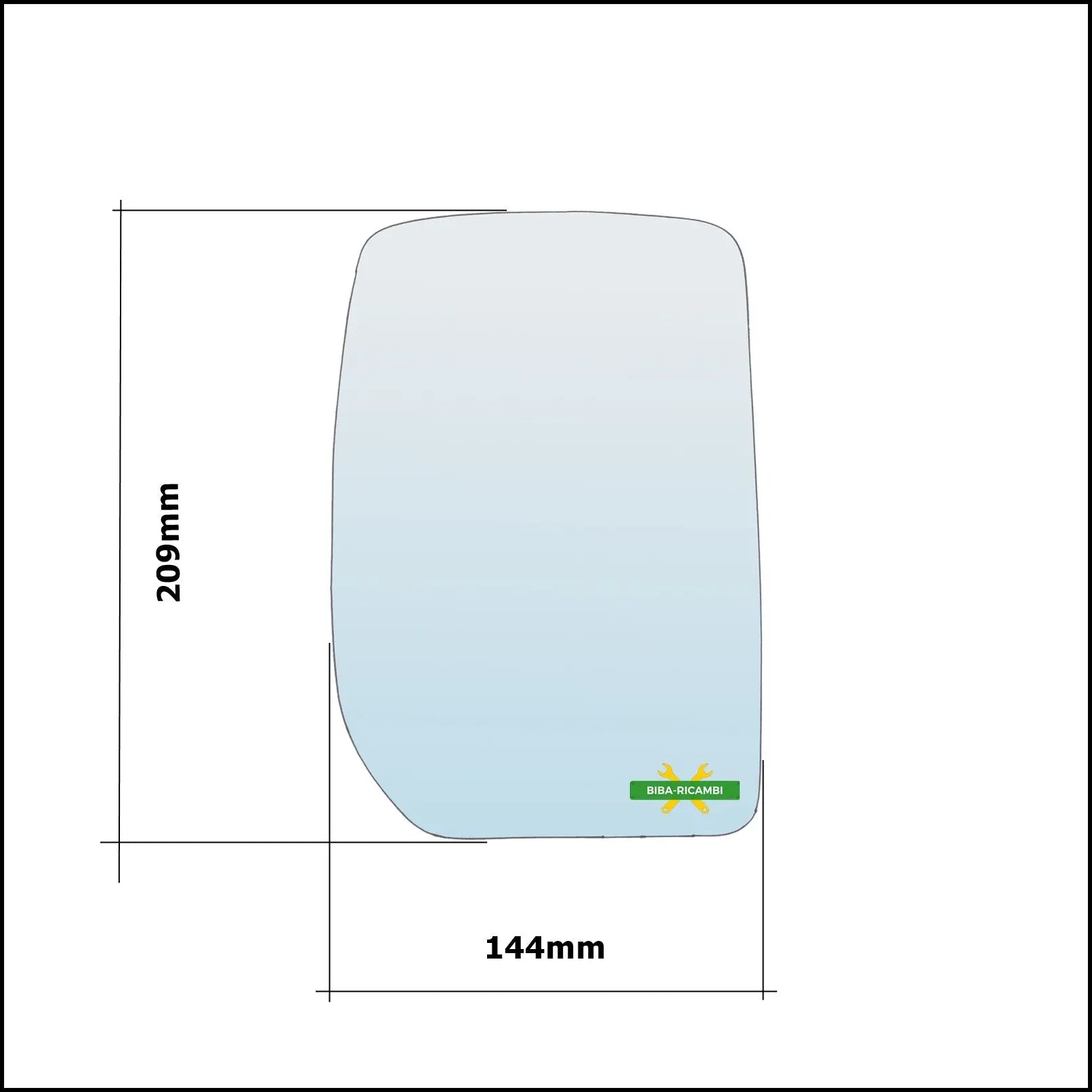 Piastra Superiore Retrovisore Termica Lato Dx-Passeggero Per Ford Transit II dal 2000-2006 BIBA-RICAMBI