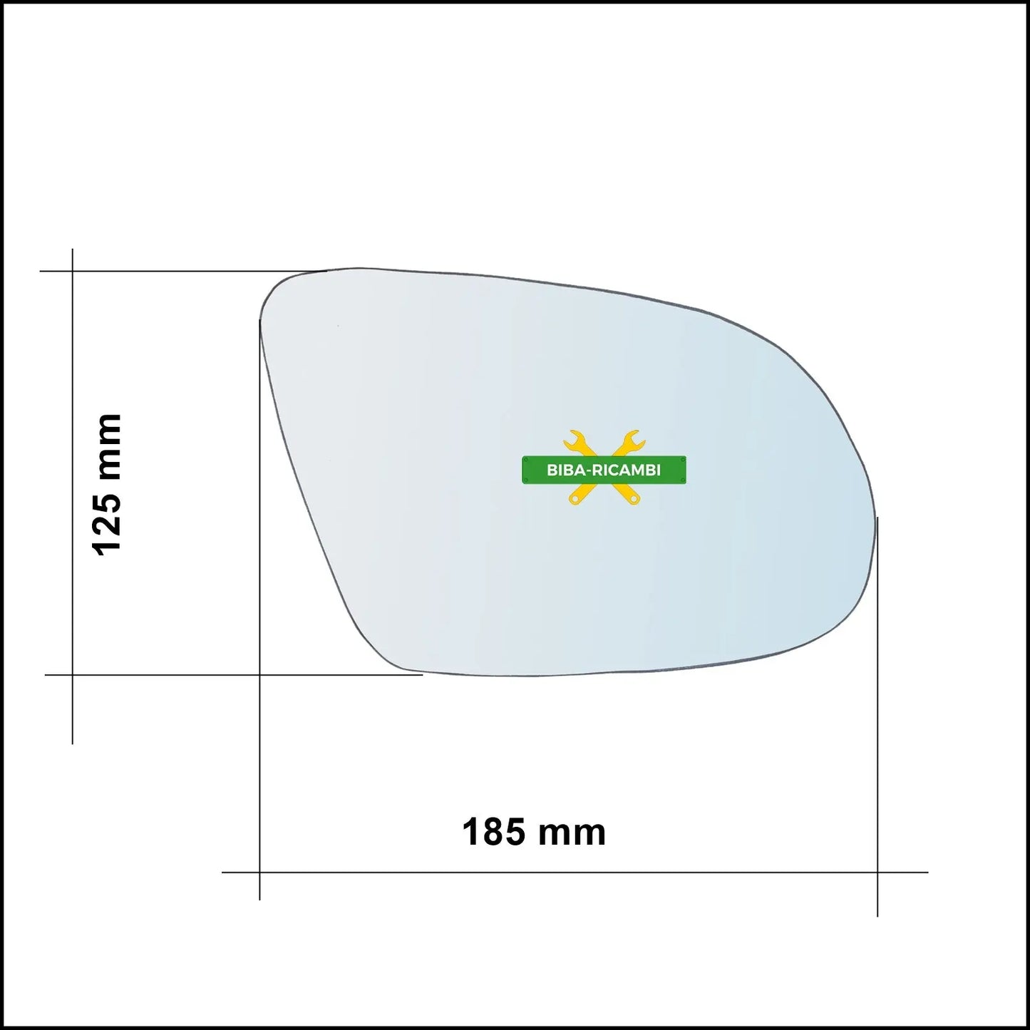 Vetro Specchio Retrovisore Cromato Asferico Lato Sx-Guidatore Per Audi A8 III (4H2) solo dal 2014-2018 BIBA-RICAMBI