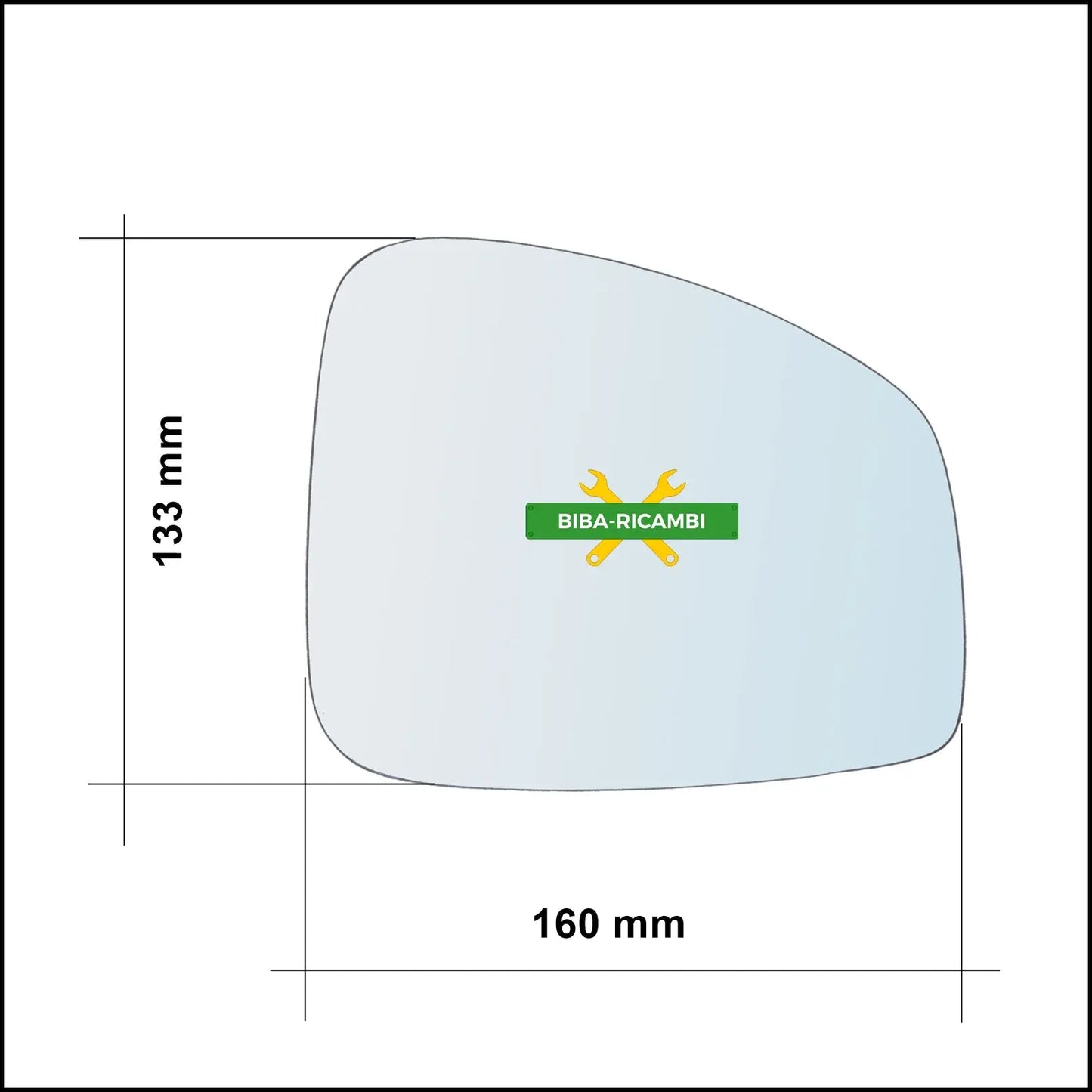 Piastra Specchio Retrovisore Termica Asferica Lato Sx-Guidatore Per Renault Scenic III (JZ0/1) dal 2009> BIBA-RICAMBI