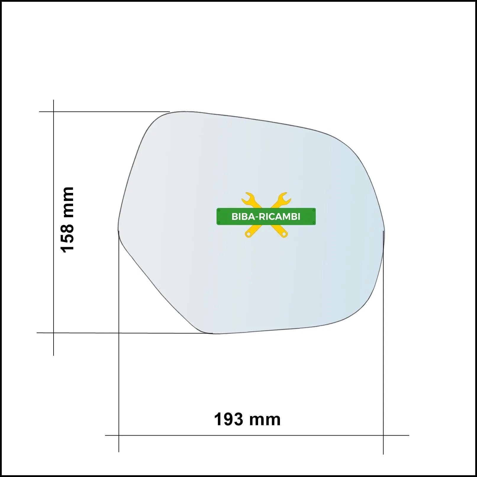 Piastra Specchio Retrovisore Asferica Lato Dx-Passeggero Per Mitsubishi L200 dal 2019> BIBA-RICAMBI