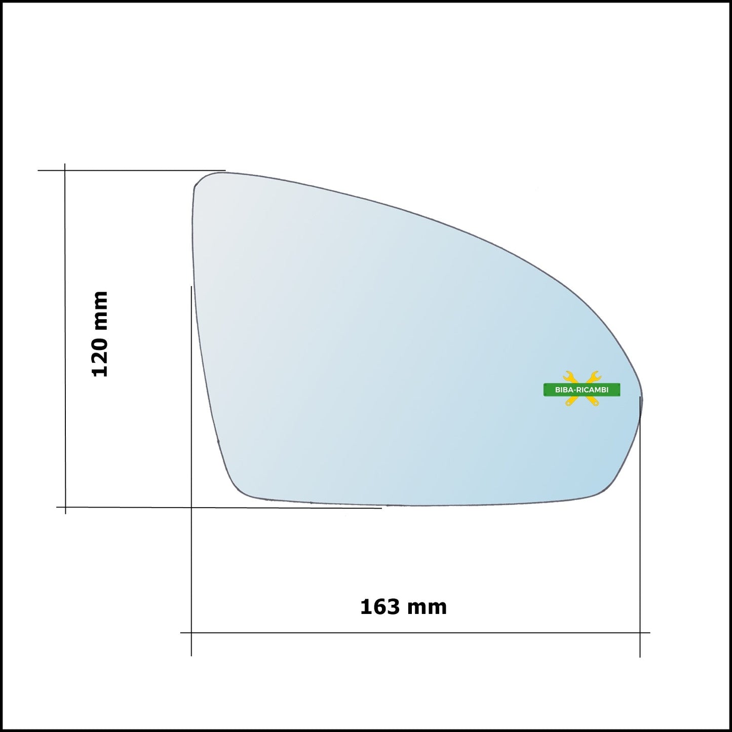 Piastra Specchio Retrovisore Termica Asferica Lato Dx-Passeggero Per Smart ForTwo II (451) dal 2007> BIBA-RICAMBI