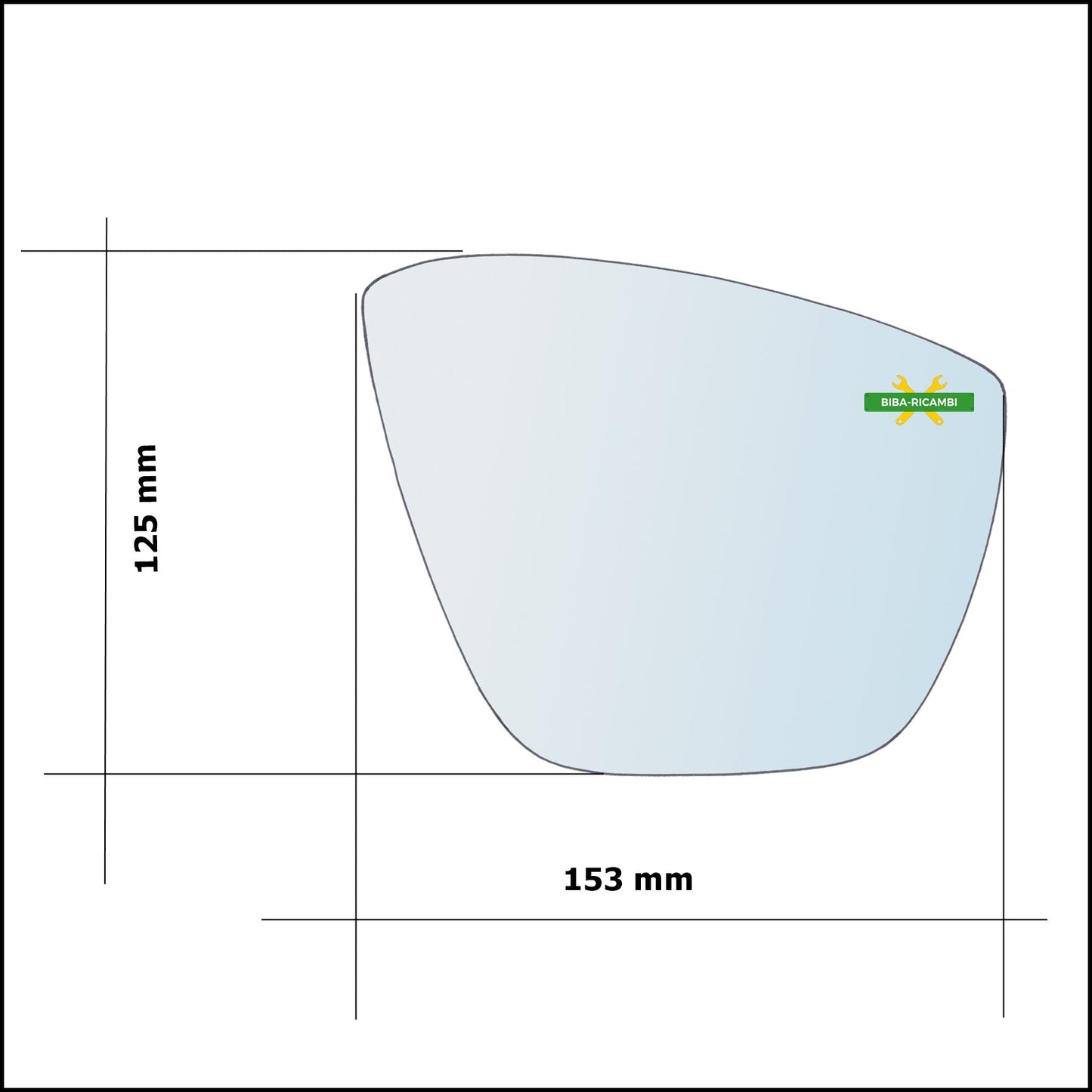 Piastra Specchio Retrovisore Termica Asferica Lato Sx-Guidatore Per Ford Ka+ dal 2014> BIBA-RICAMBI