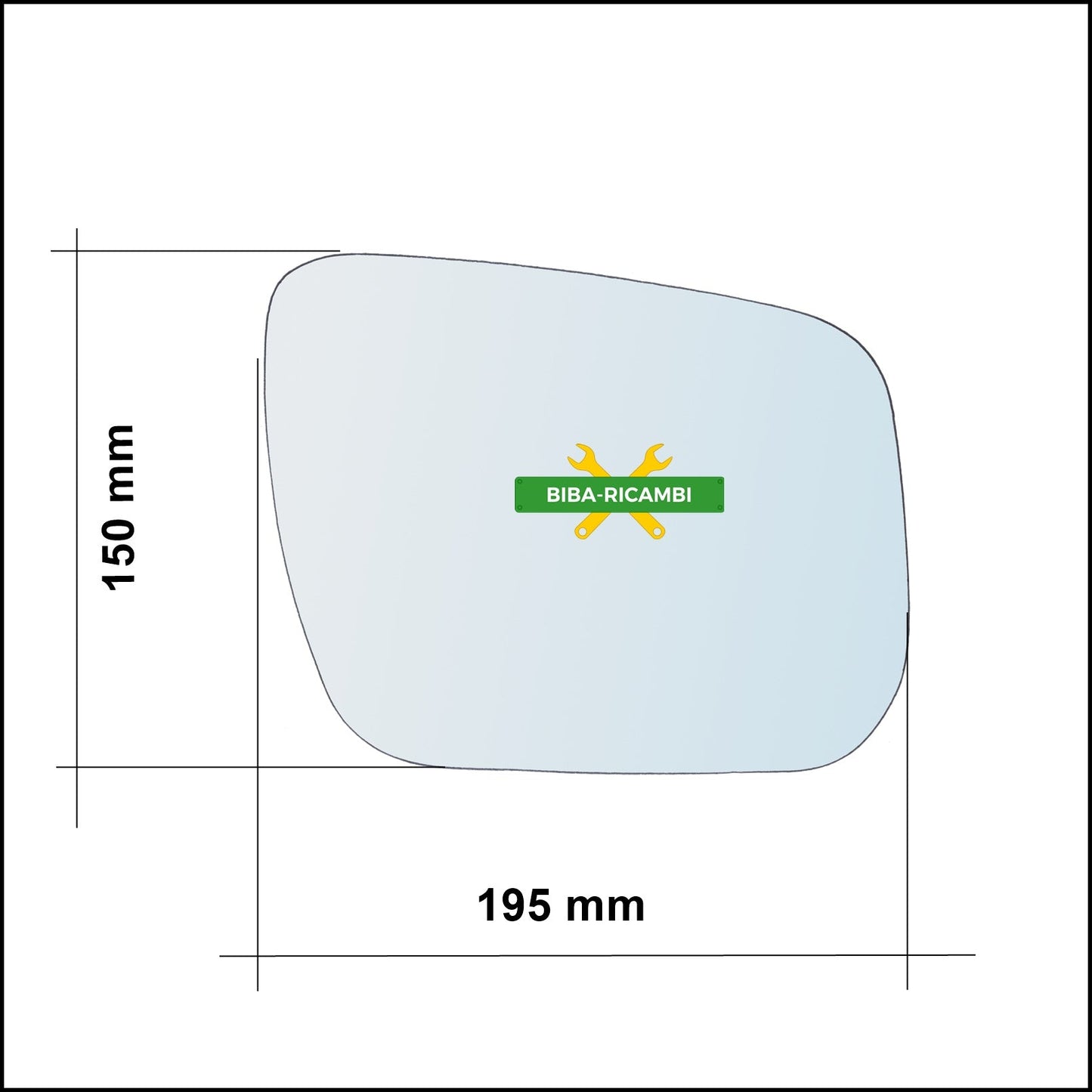 Vetro Specchio Retrovisore Asferico DX Compatibile Per GRAND VITARA II (JT) dal 2009> BIBA-RICAMBI