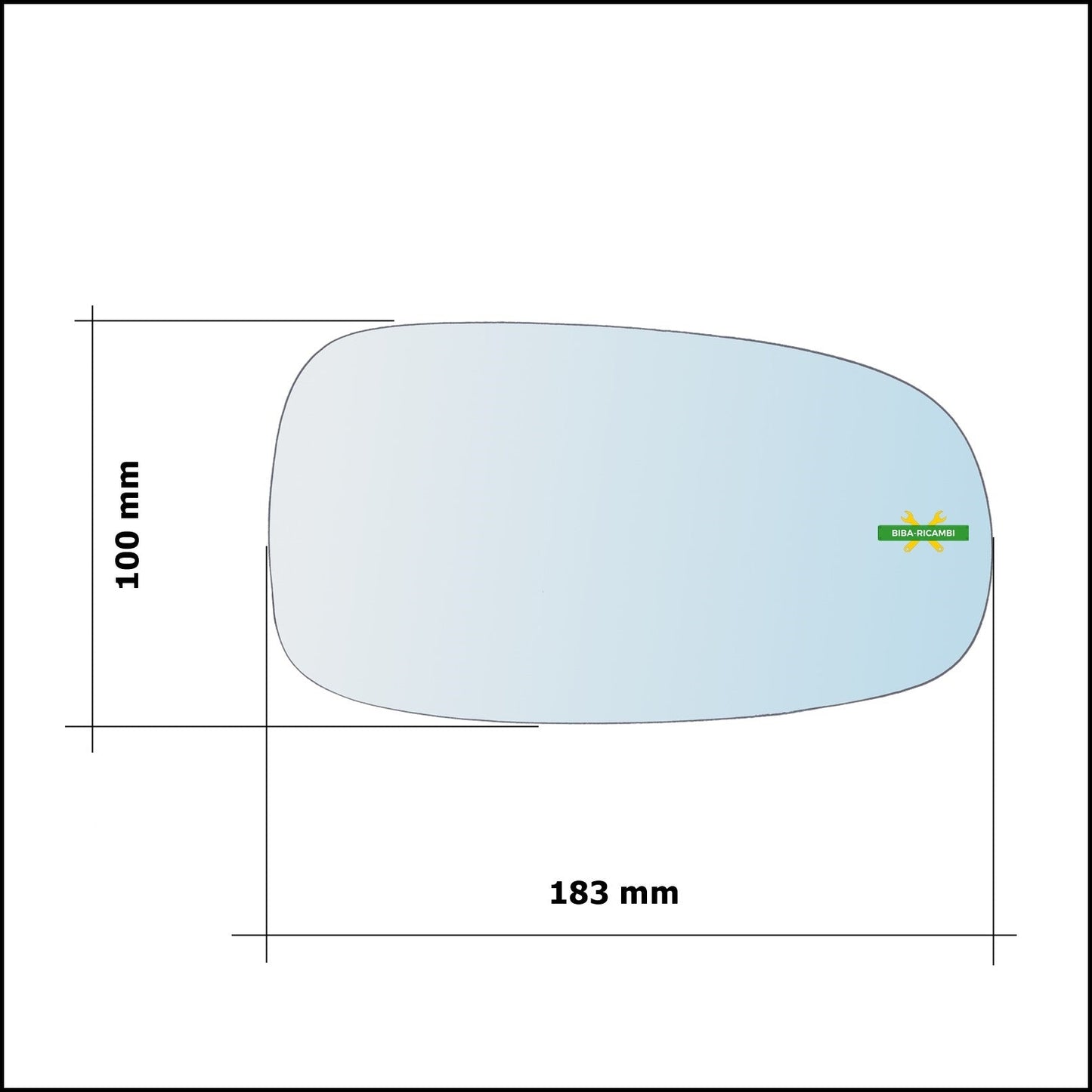 Vetro Specchio Retrovisore Cromato Asferico Lato Sx-Guidatore Per Saab 9-3 II (YS3F) dal 2002-2015 BIBA-RICAMBI