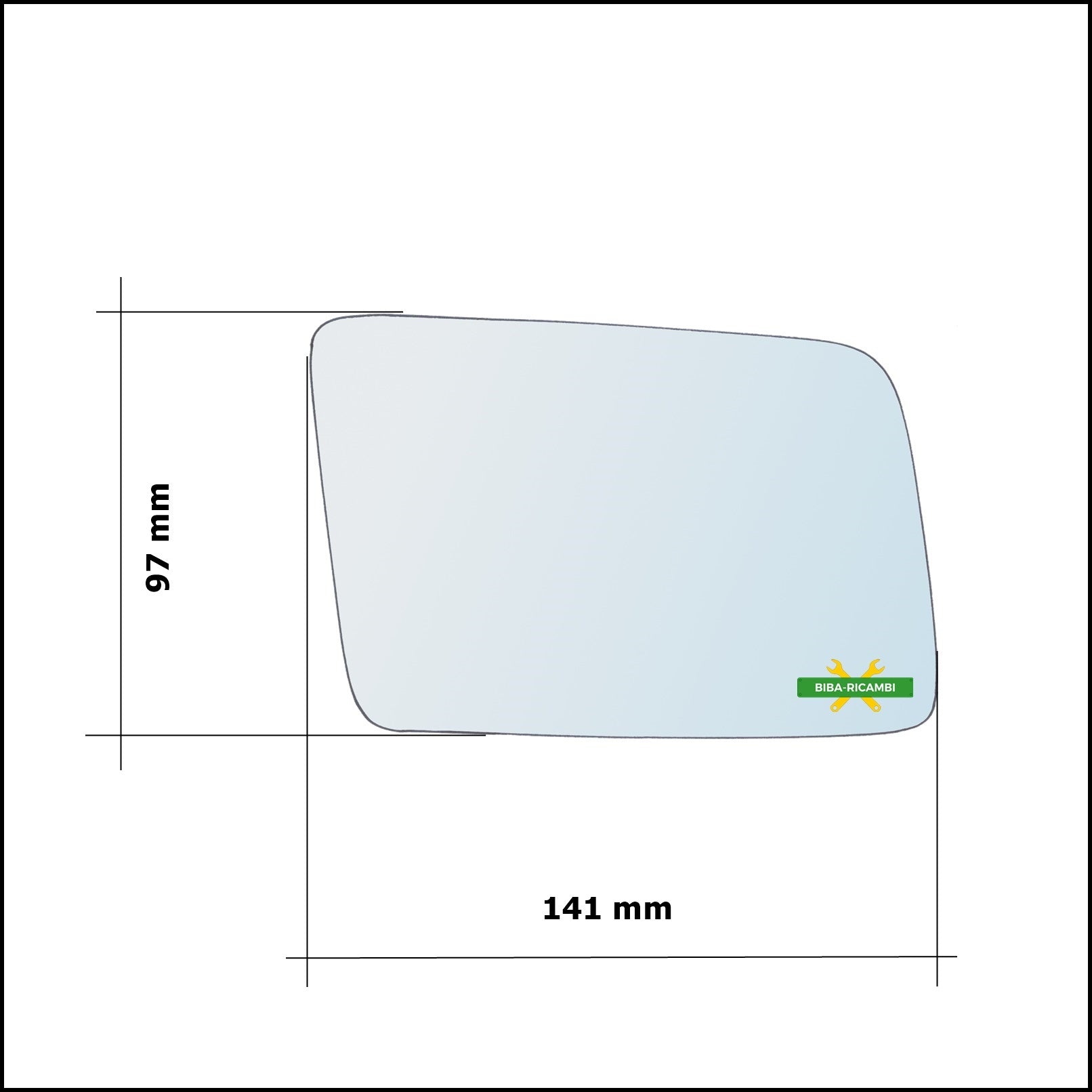 Vetro Specchio Retrovisore Cromato Asferico Lato Dx-Passeggero Per Opel Corsa A (S83) dal 1982-1993 BIBA-RICAMBI