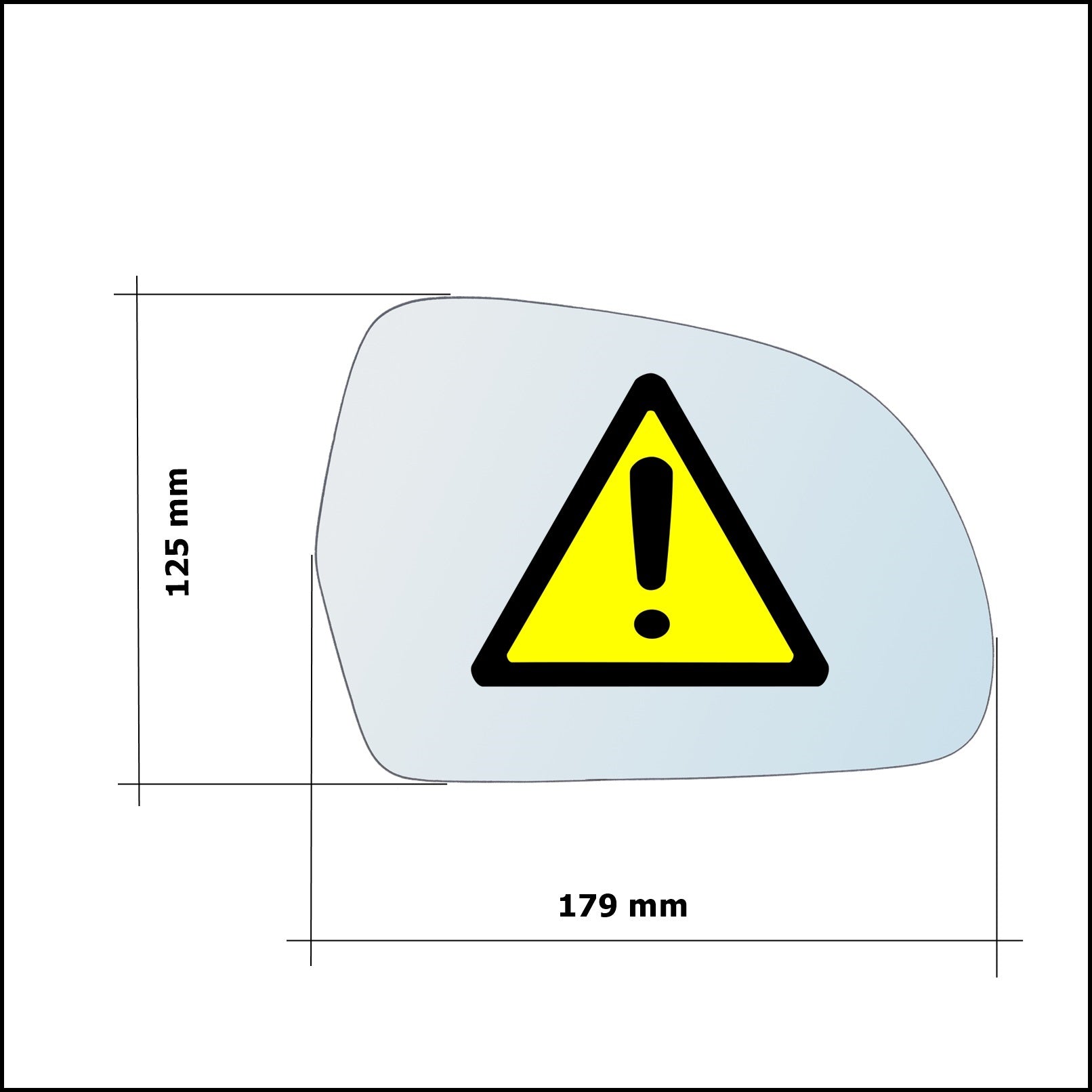 Vetro Specchio Retrovisore Cromato Asferico Lato Dx-Passeggero Per Audi A5 I (8TA) Sportback dal 2009-2017 BIBA-RICAMBI