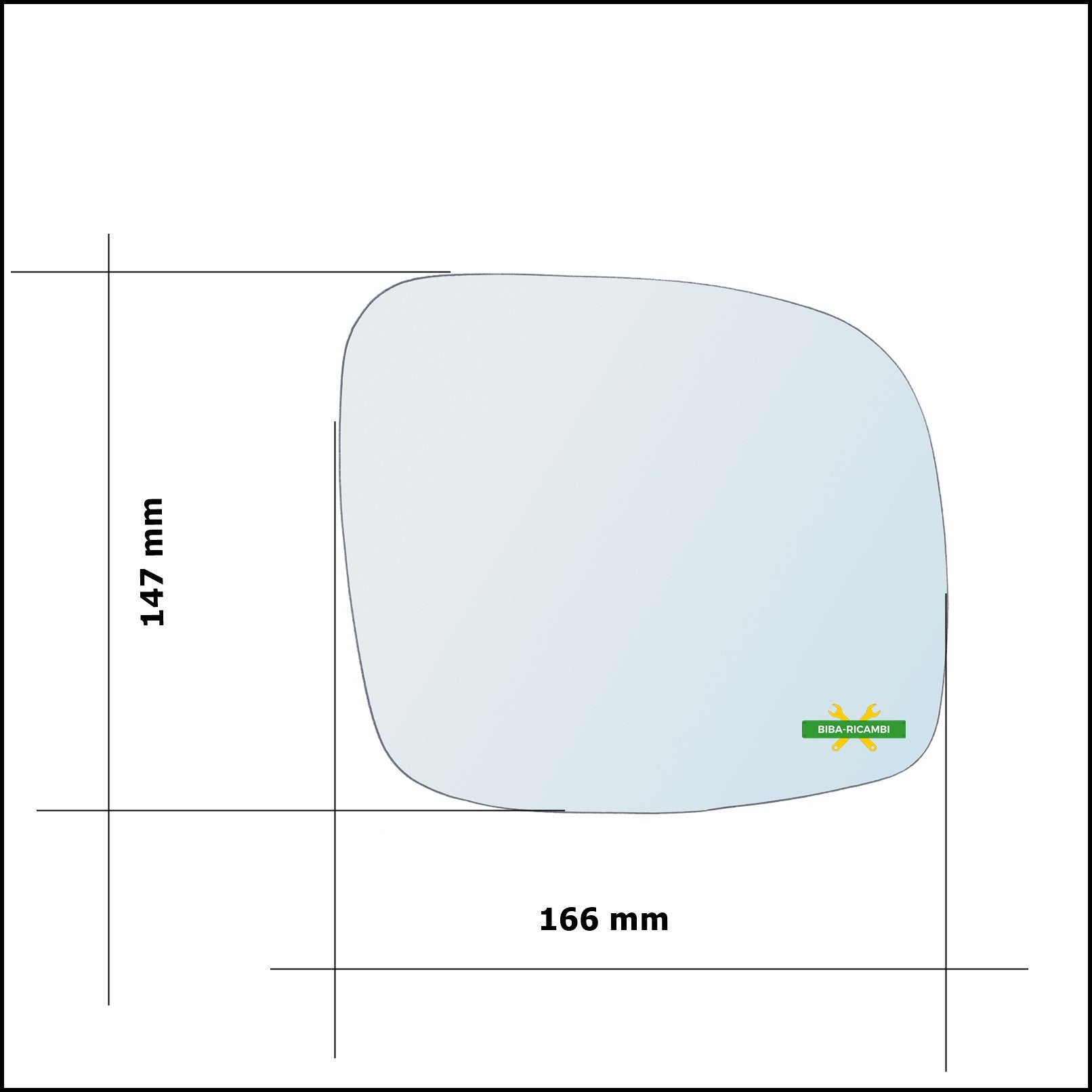 Vetro Specchio Retrovisore Cromato Lato Dx-Passeggero Per Chrysler Grand Voyager (RT) dal 2007> BIBA-RICAMBI