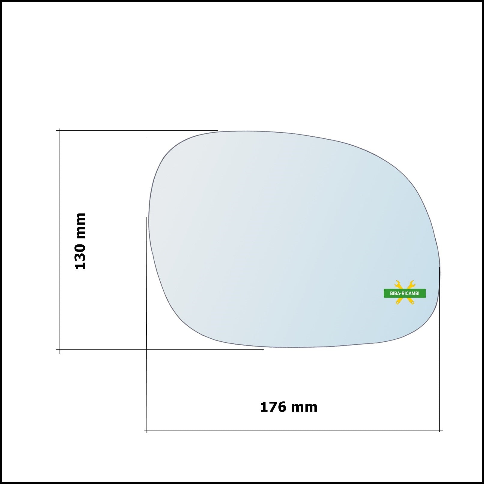 Vetro Specchio Retrovisore Cromato Asferico Lato Sx-Guidatore Per Kia Carnival I (UP) dal 1998-2001 BIBA-RICAMBI