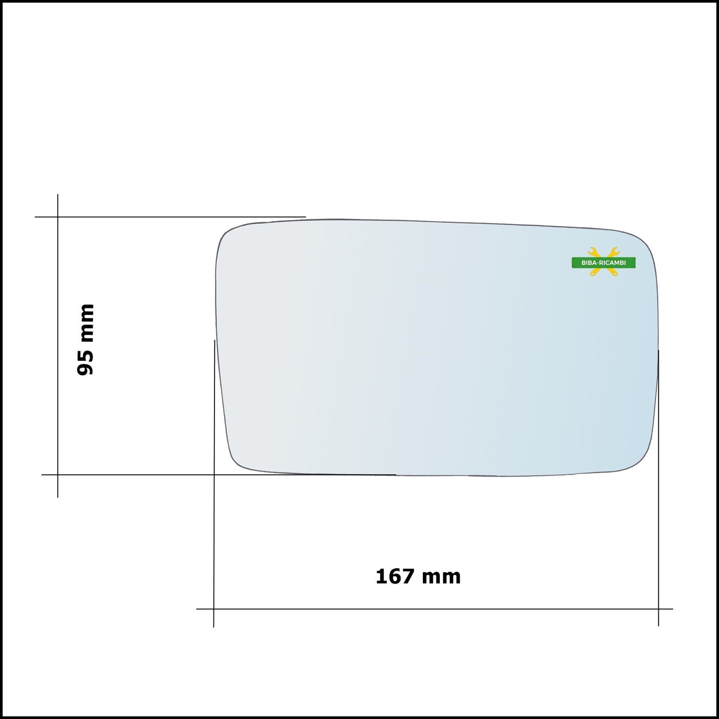 Vetro Specchio Retrovisore Cromato Asferico Lato Sx-Guidatore Per Volkswagen Golf III dal 1991-1998 BIBA-RICAMBI
