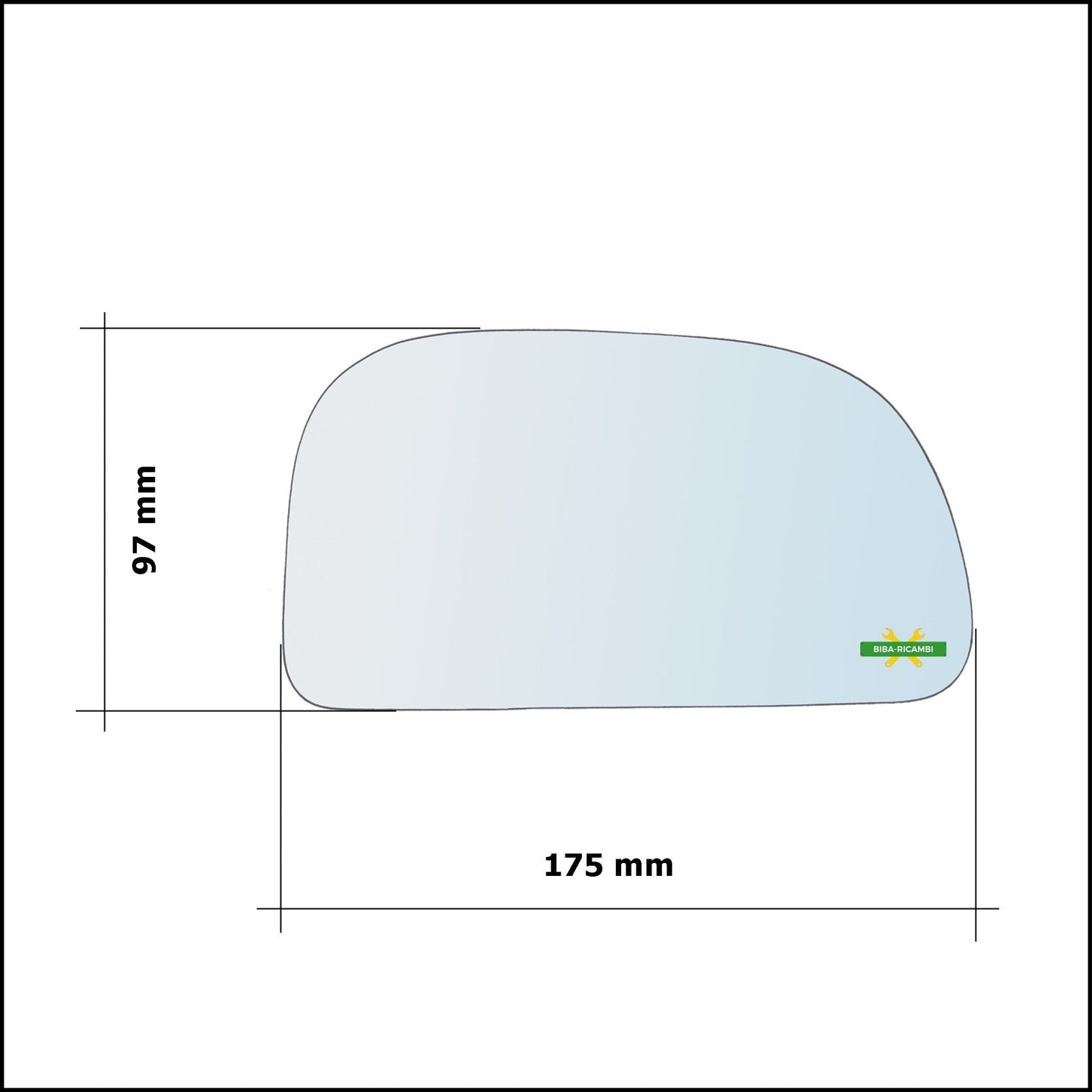 Vetro Specchio Retrovisore Lato Sx-Guidatore Per Mitsubishi Space Star I (DG) dal 1998-2004 BIBA-RICAMBI