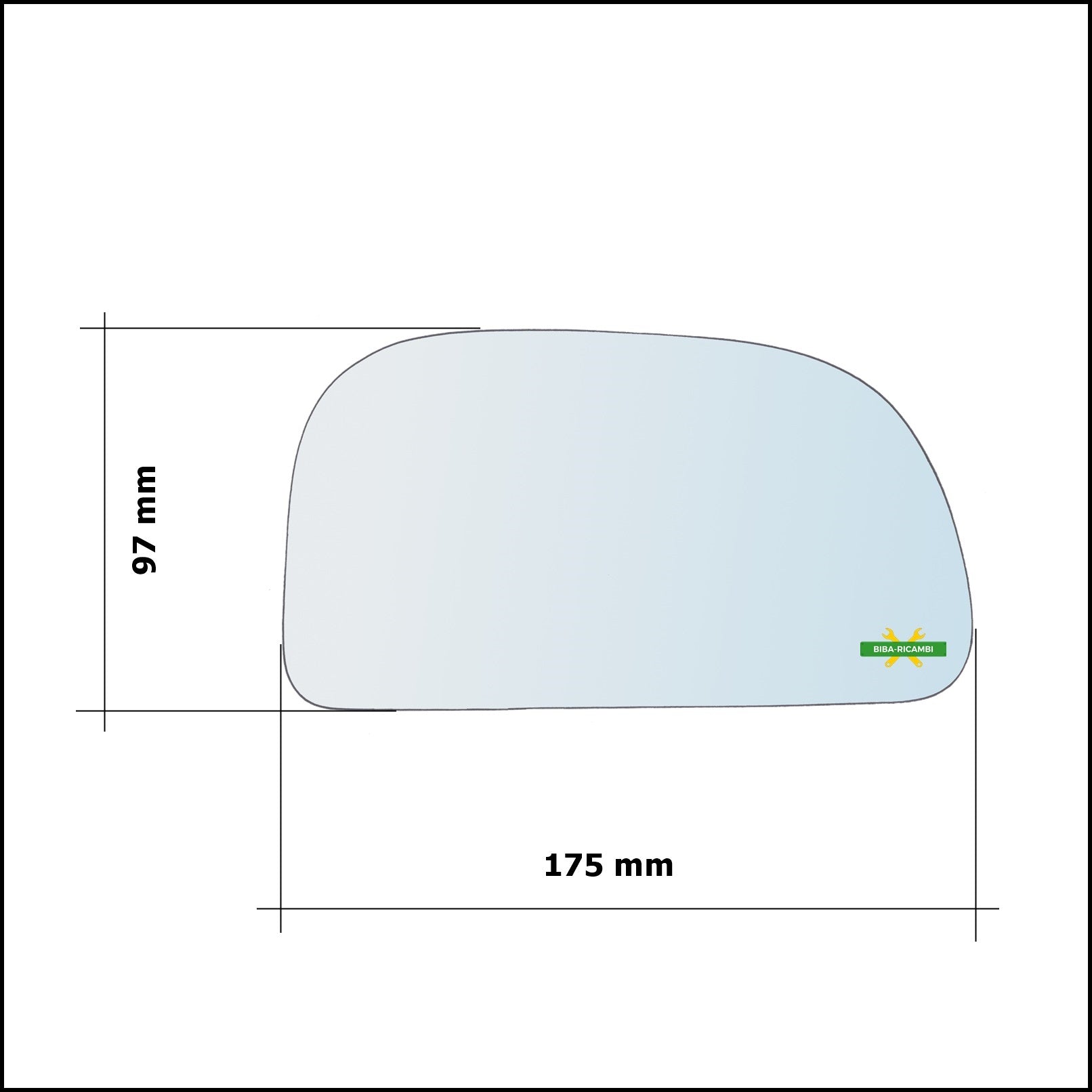 Vetro Specchio Retrovisore Asferico Lato Dx-Passeggero Per Mitsubishi Space Star I (DG) dal 1998-2004 BIBA-RICAMBI