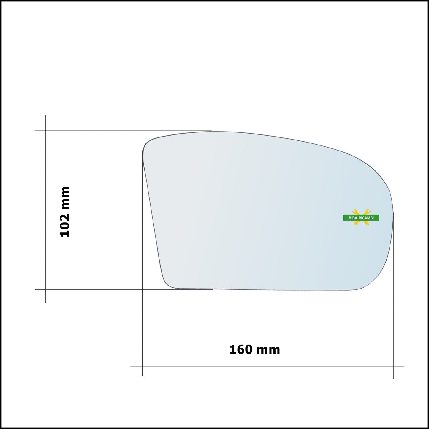 Vetro Specchio Retrovisore Cromato Lato Sx-Guidatore Per Mercedes Benz Classe E (W210,S210) dal 1995-2003 BIBA-RICAMBI