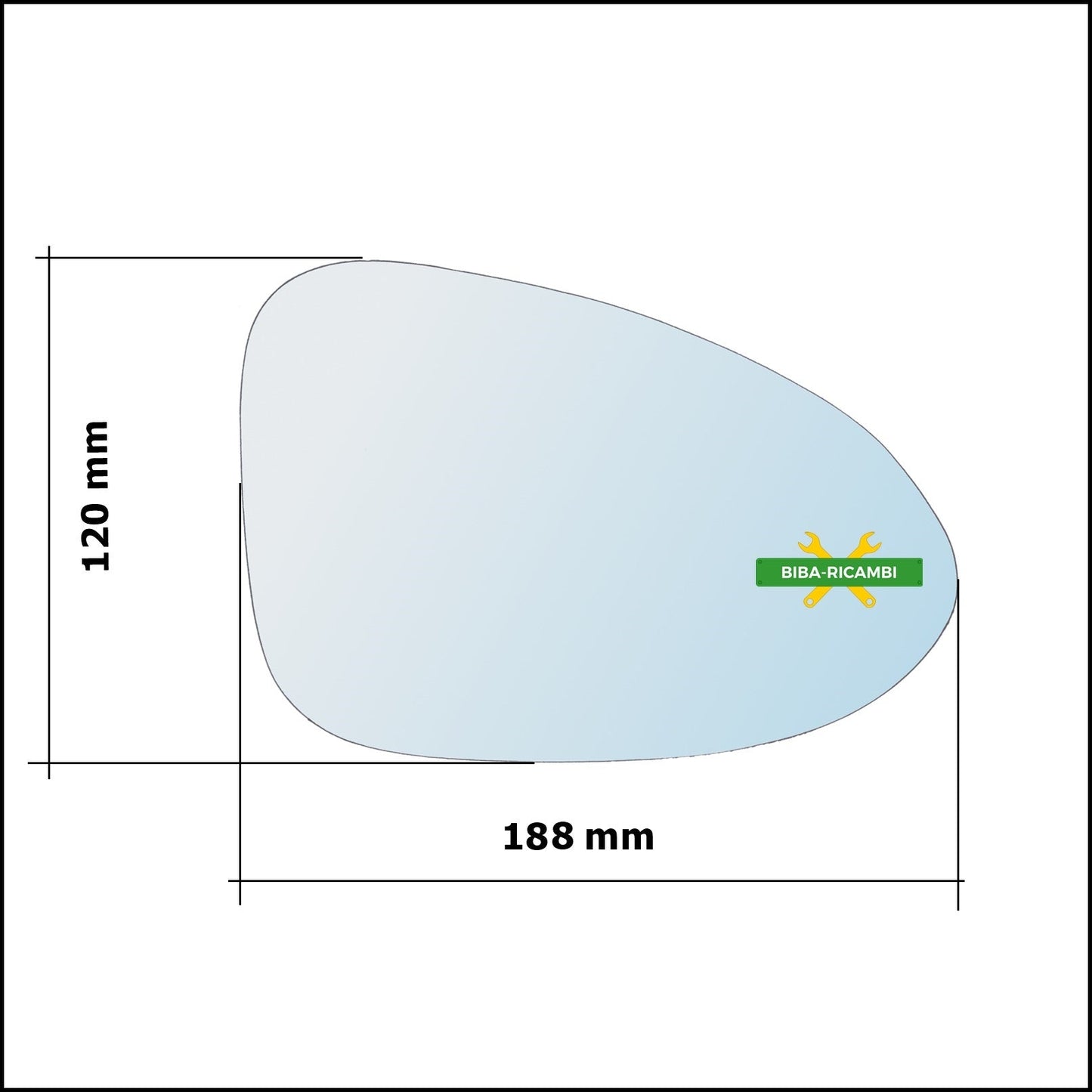 Vetro Specchio Retrovisore Cromato Lato Dx-Passeggero Per Porsche Macan (95B) dal 2013> BIBA-RICAMBI