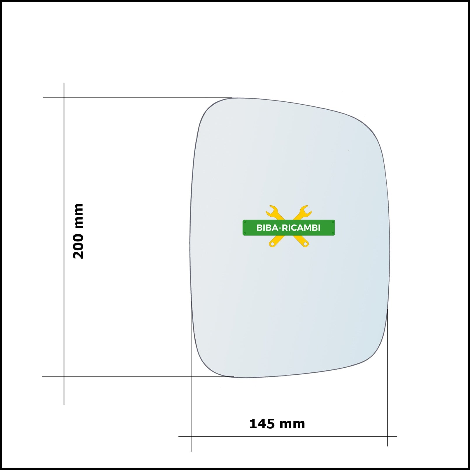 Piastra Retrovisore Termica Asferica Lato Dx-Passeggero Per Volkswagen Caddy III (2K) solo dal 2004-2009 BIBA-RICAMBI