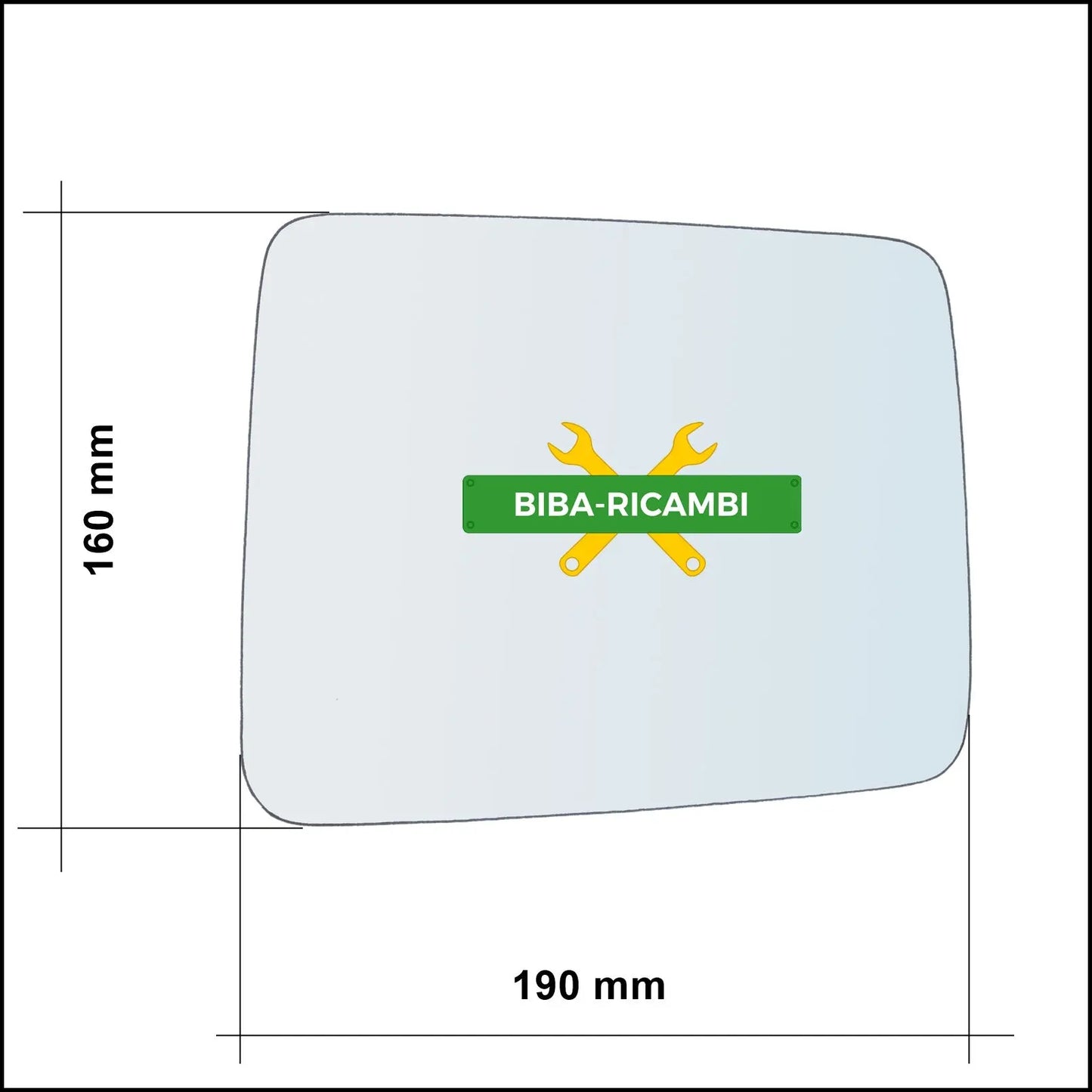 Vetro Specchio Retrovisore Lato Dx-Passeggero Per Nissan Patrol III / Hardtop (K260) dal 1984-1998 BIBA-RICAMBI