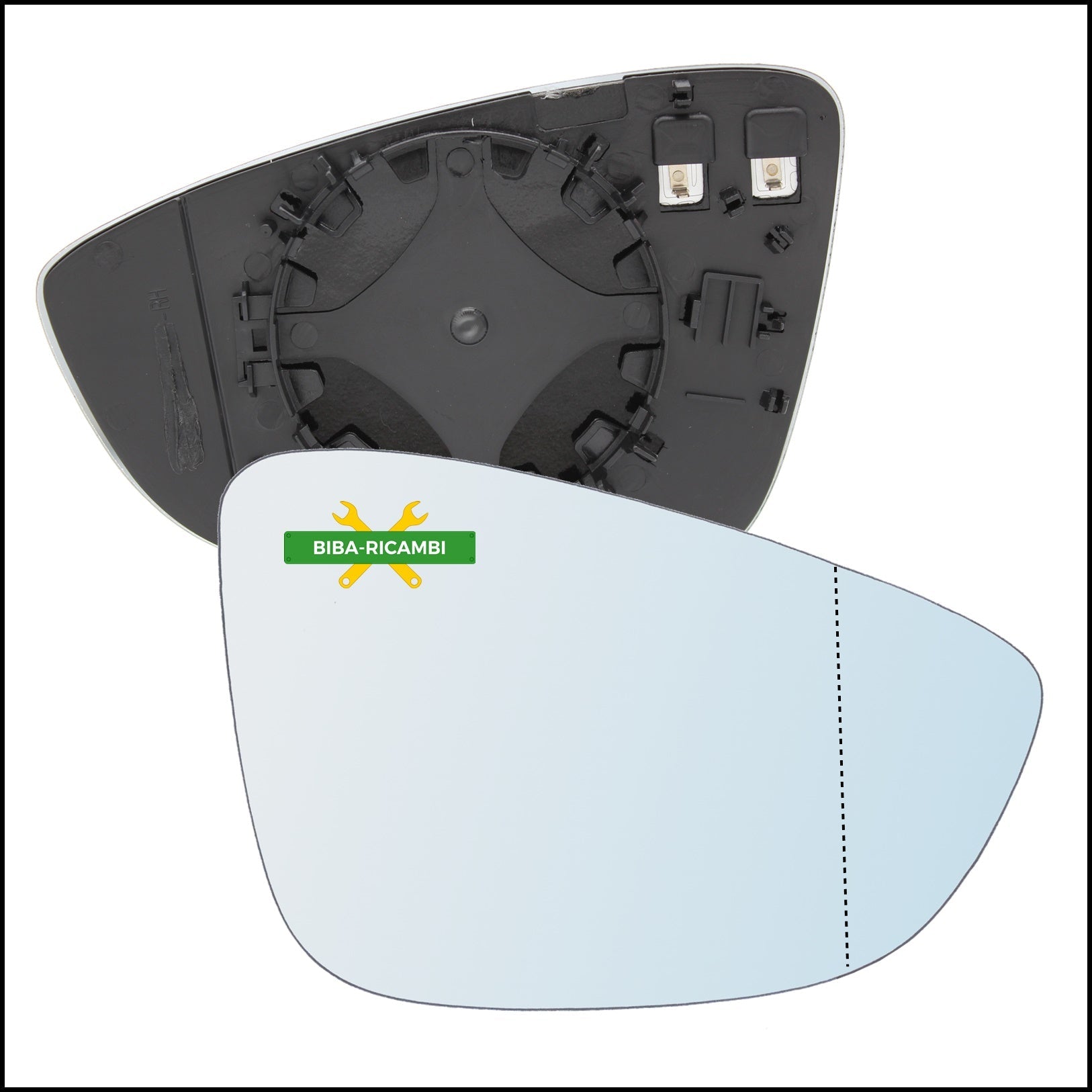 Piastra Specchio Retrovisore Asferica Termica Lato Dx-Passeggero Per Volkswagen Jetta IV (162) dal 2011> BIBA-RICAMBI