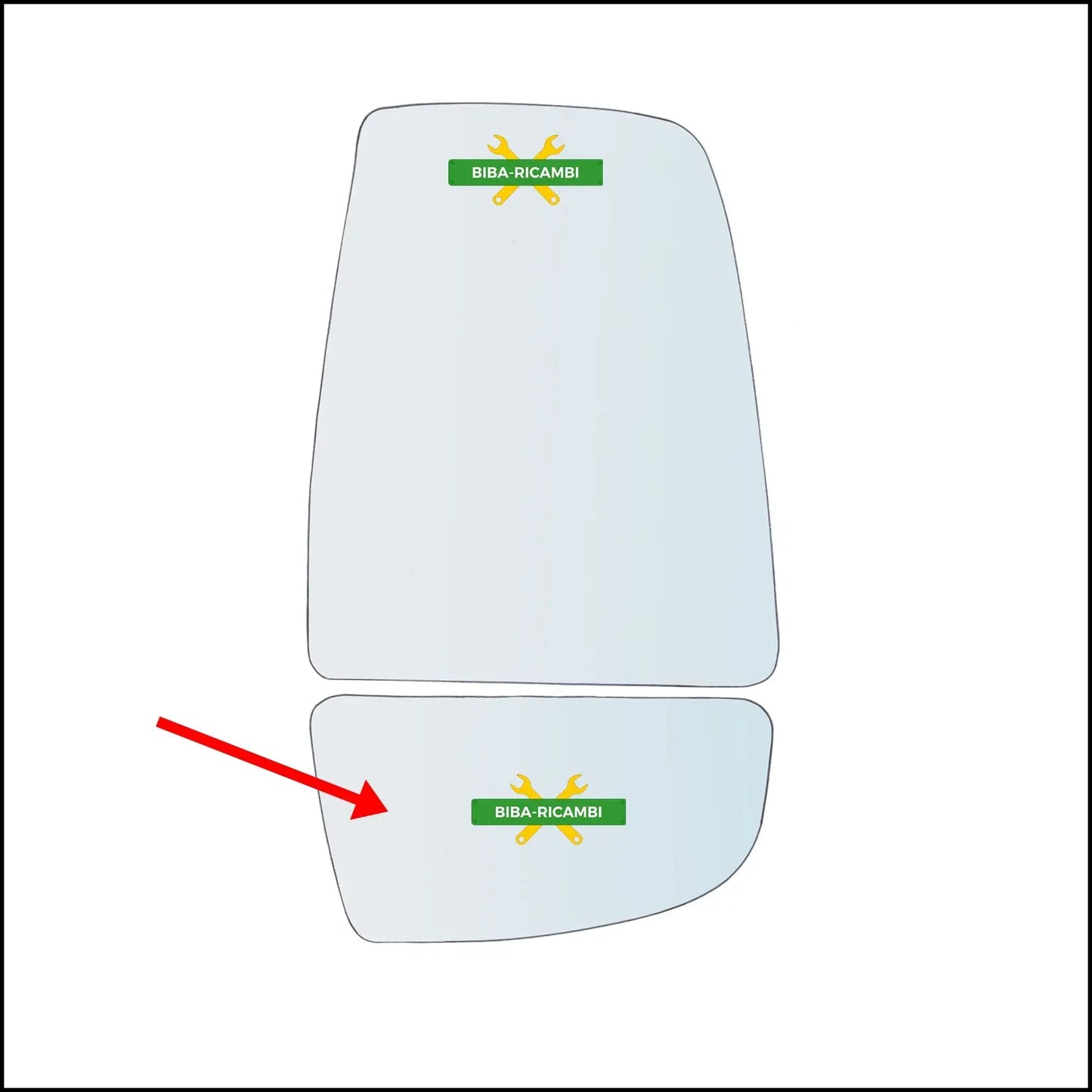 Specchietto Inferiore Retrovisore Cromato Lato Dx-Passeggero Per Ford Transit IV dal 2013> BIBA-RICAMBI