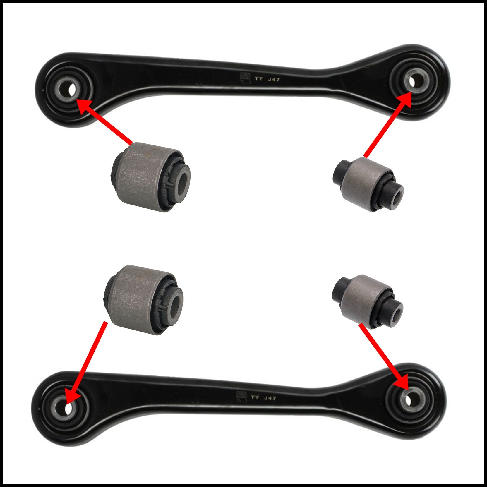 Kit Elimina Rumore Silent Block Ripara Bracci Sospensione POSTERIORE (14 Pezzi) BIBA-RICAMBI