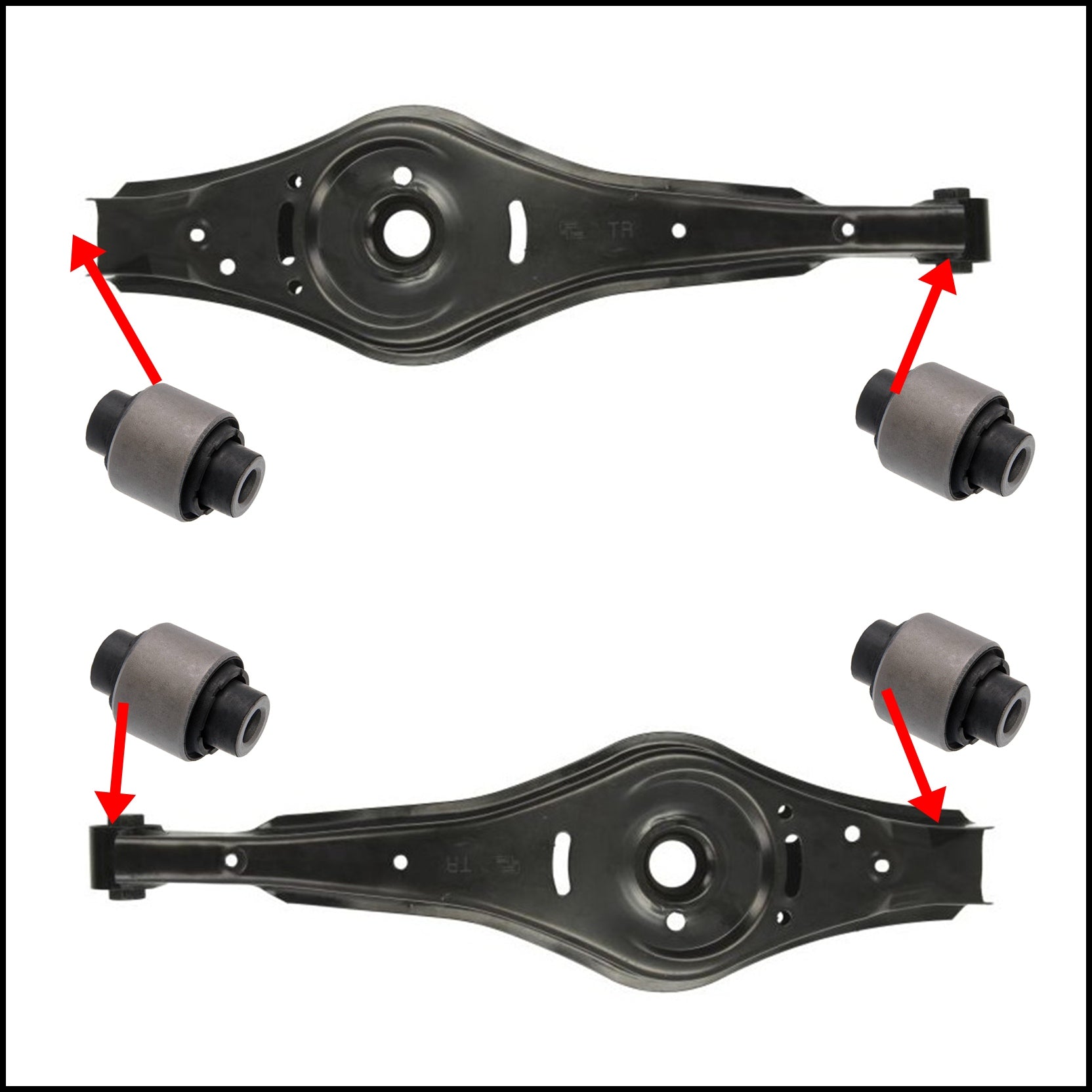 Kit Elimina Rumore Silent Block Ripara Bracci Sospensione POSTERIORE (14 Pezzi) BIBA-RICAMBI