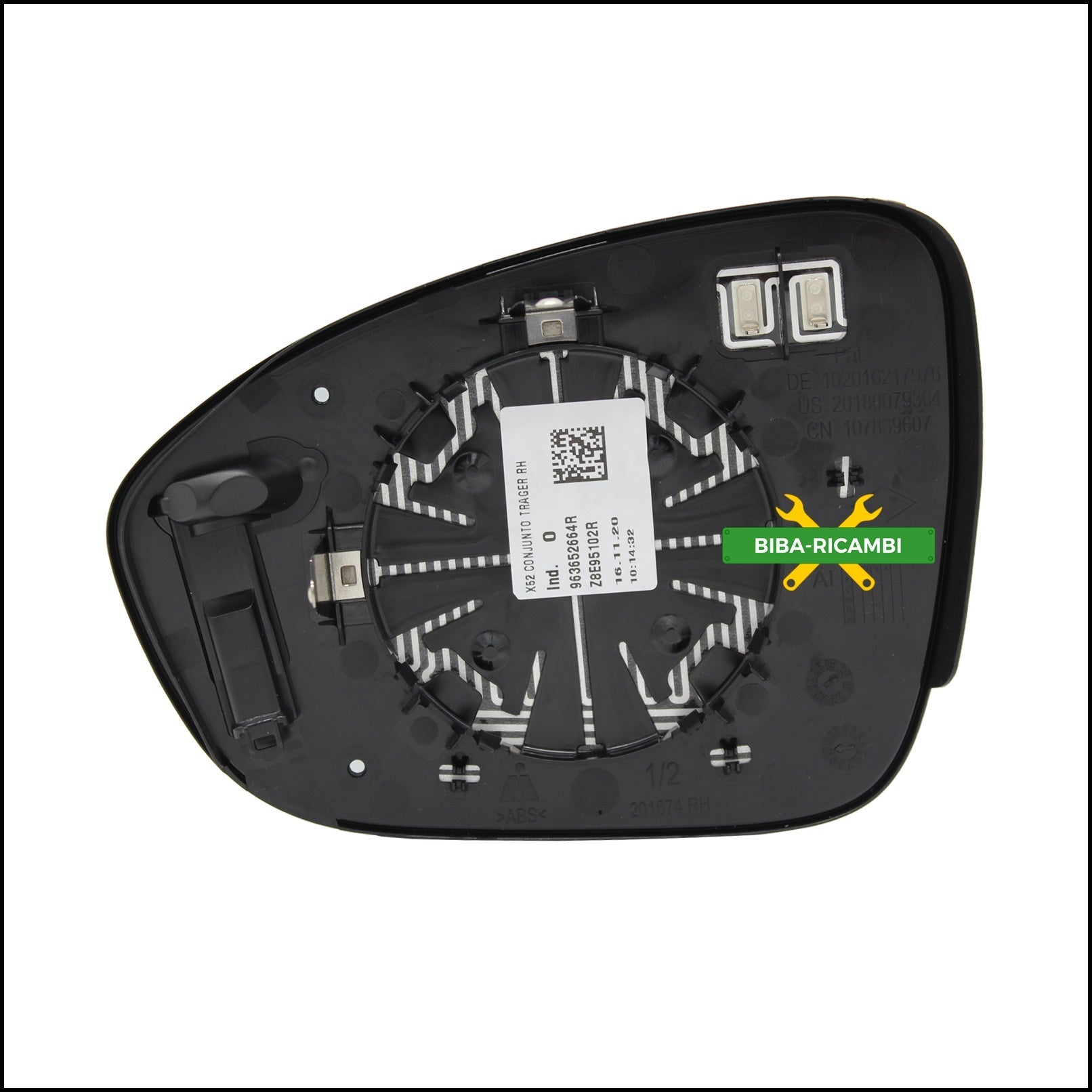 Piastra Retrovisore Termica Lato Dx-Passeggero Per Dacia Sandero III dal 2021> BIBA-RICAMBI