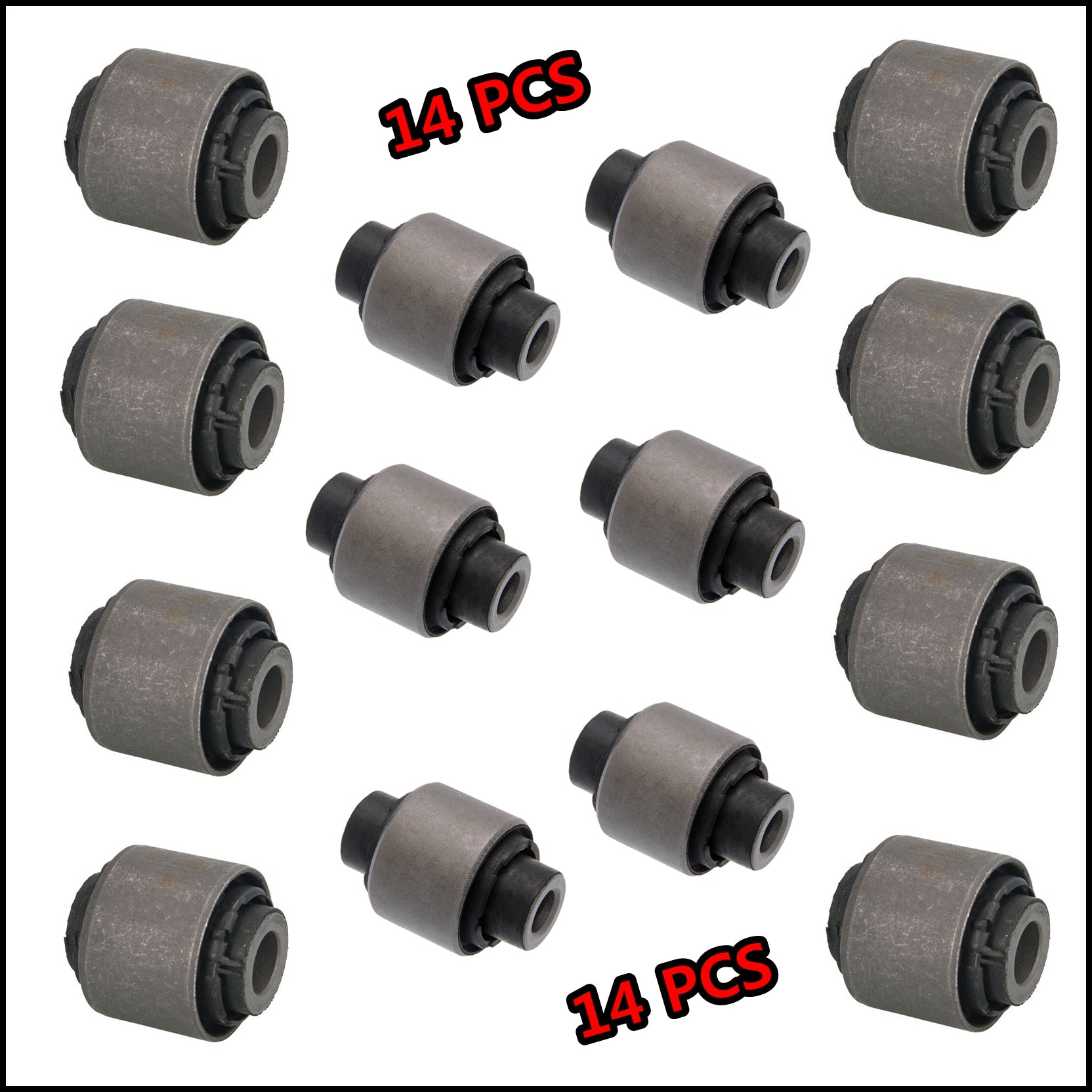 Kit Elimina Rumore Silent Block Ripara Bracci Sospensione POSTERIORE (14 Pezzi) BIBA-RICAMBI