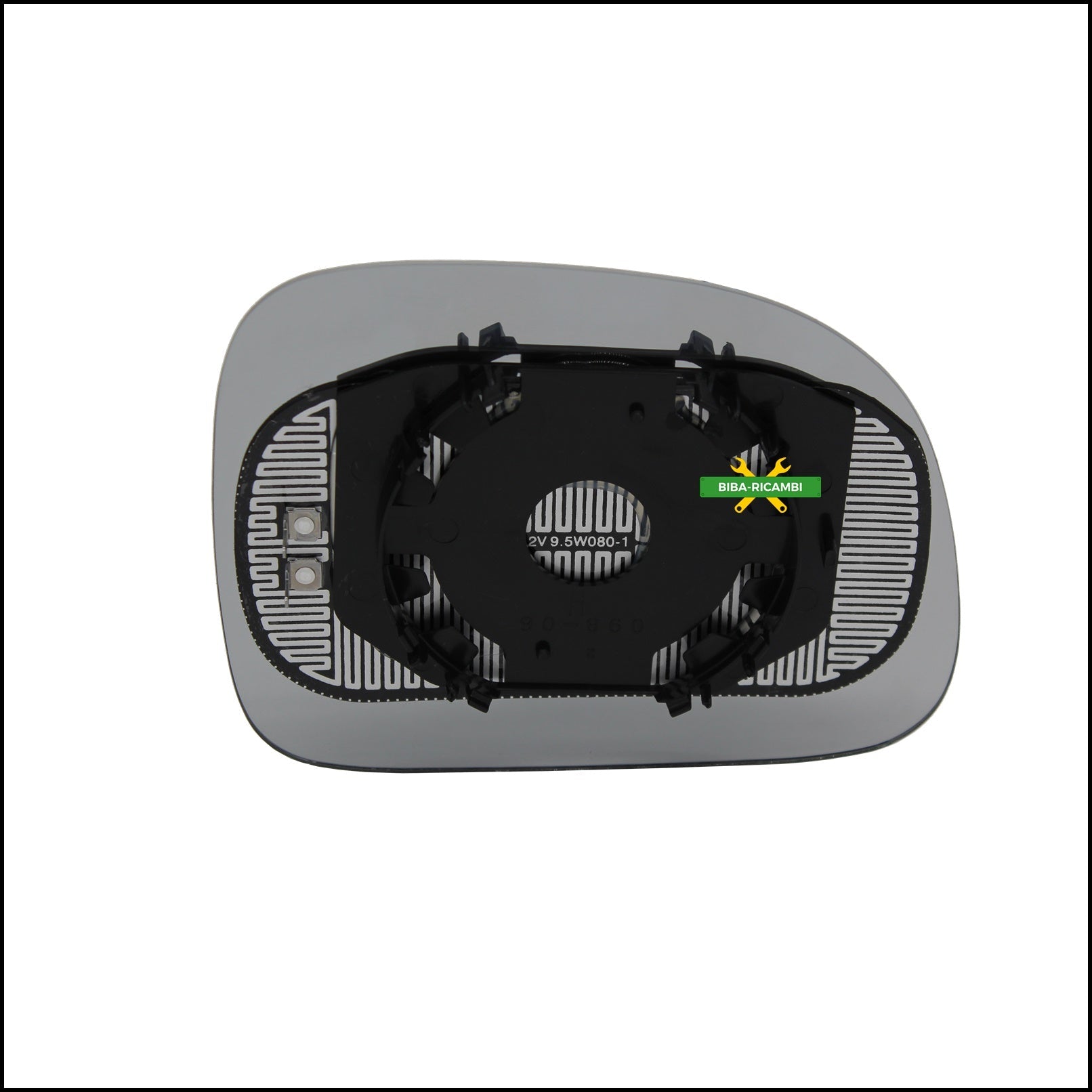 V. Piastra Specchio Retrovisore Termica Asferica Lato Sx-Guidatore Per Fiat Panda II (169) solo dal 2008> (Specchio piu Grande) BIBA-RICAMBI
