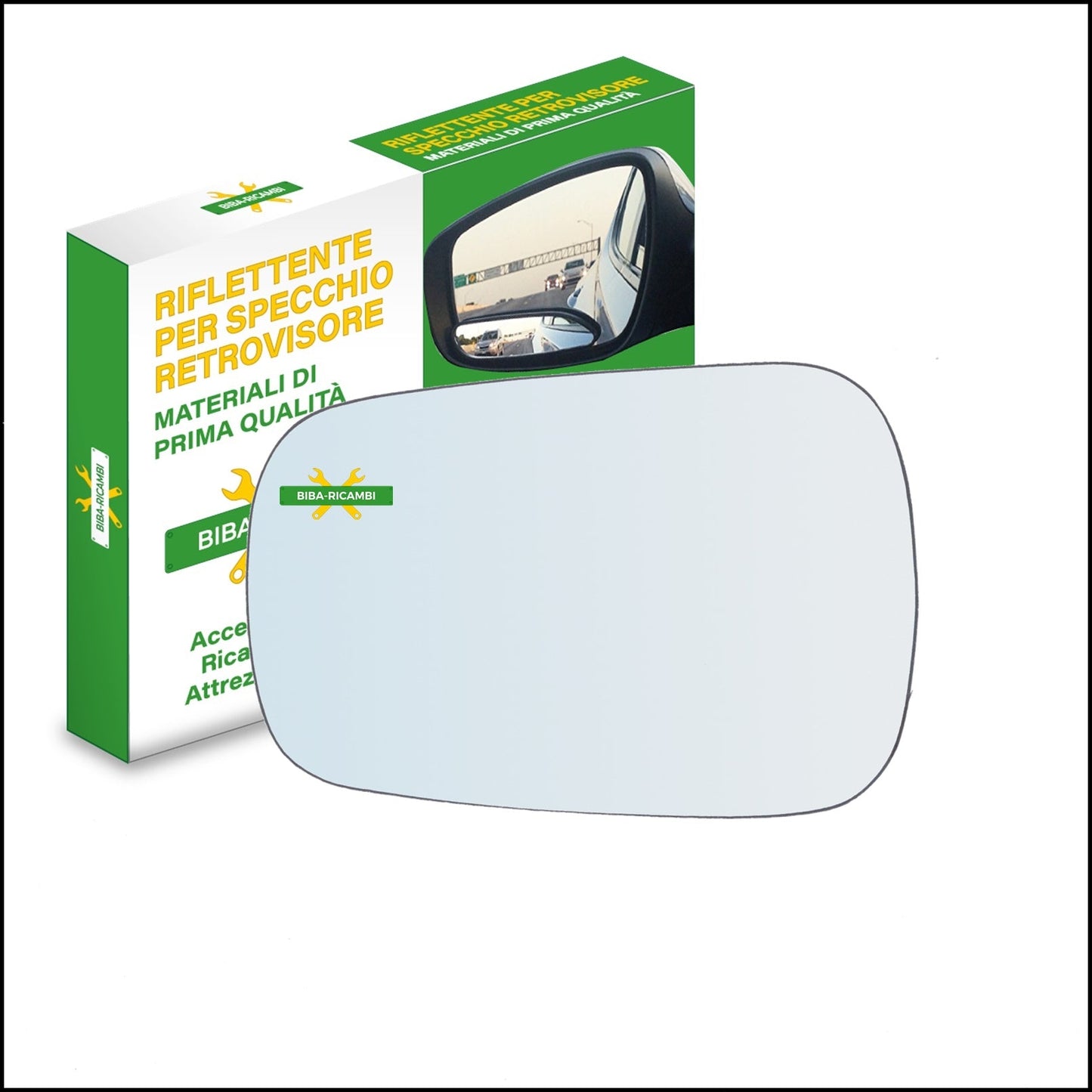 Vetro Specchio Retrovisore Lato Sx-Guidatore Per Ford Fusion (JU) solo dal 2002-2005 BIBA-RICAMBI
