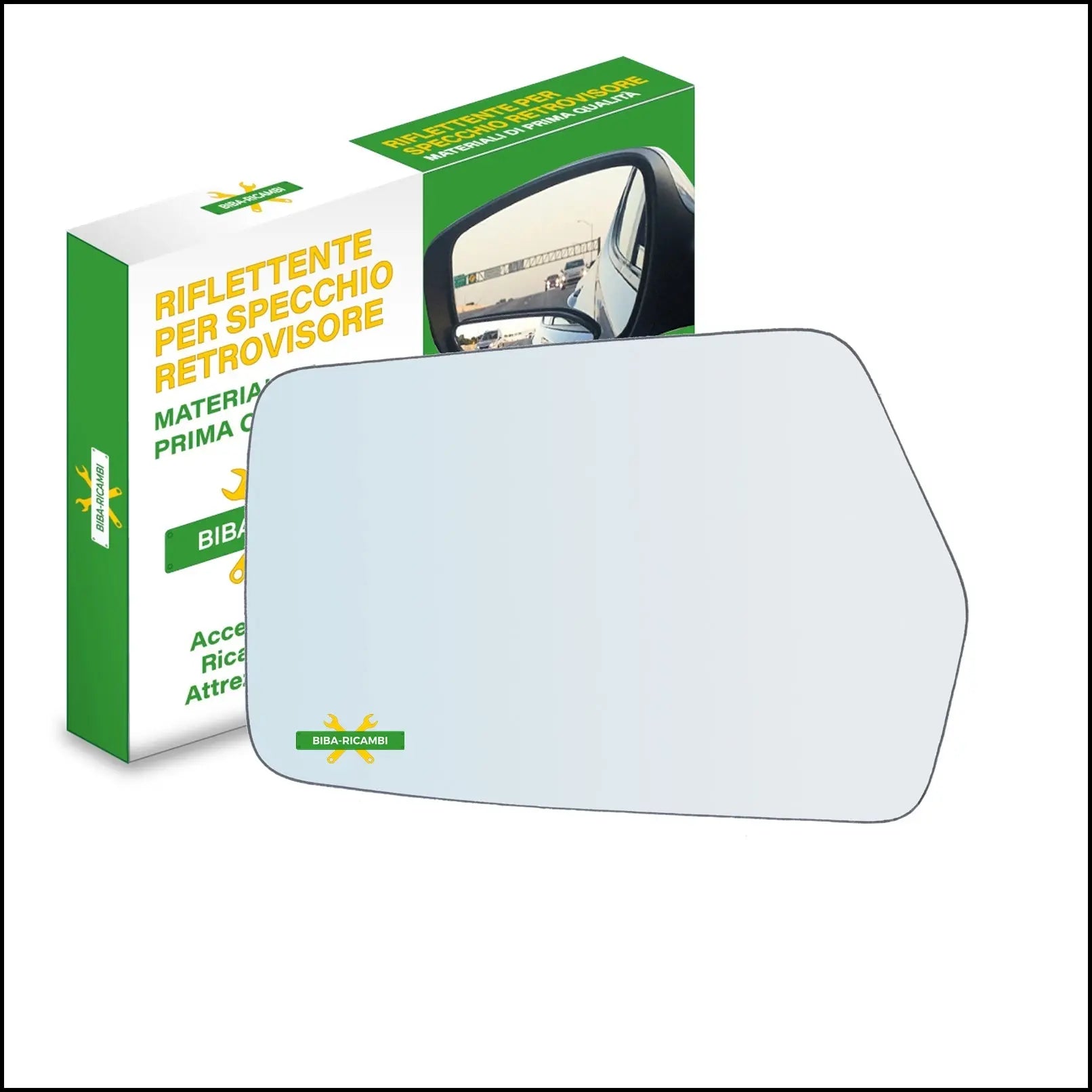 Vetro Specchio Retrovisore Cromato Lato Sx-Guidatore Per Skoda Favorit (781) dal 1989-1994 BIBA-RICAMBI