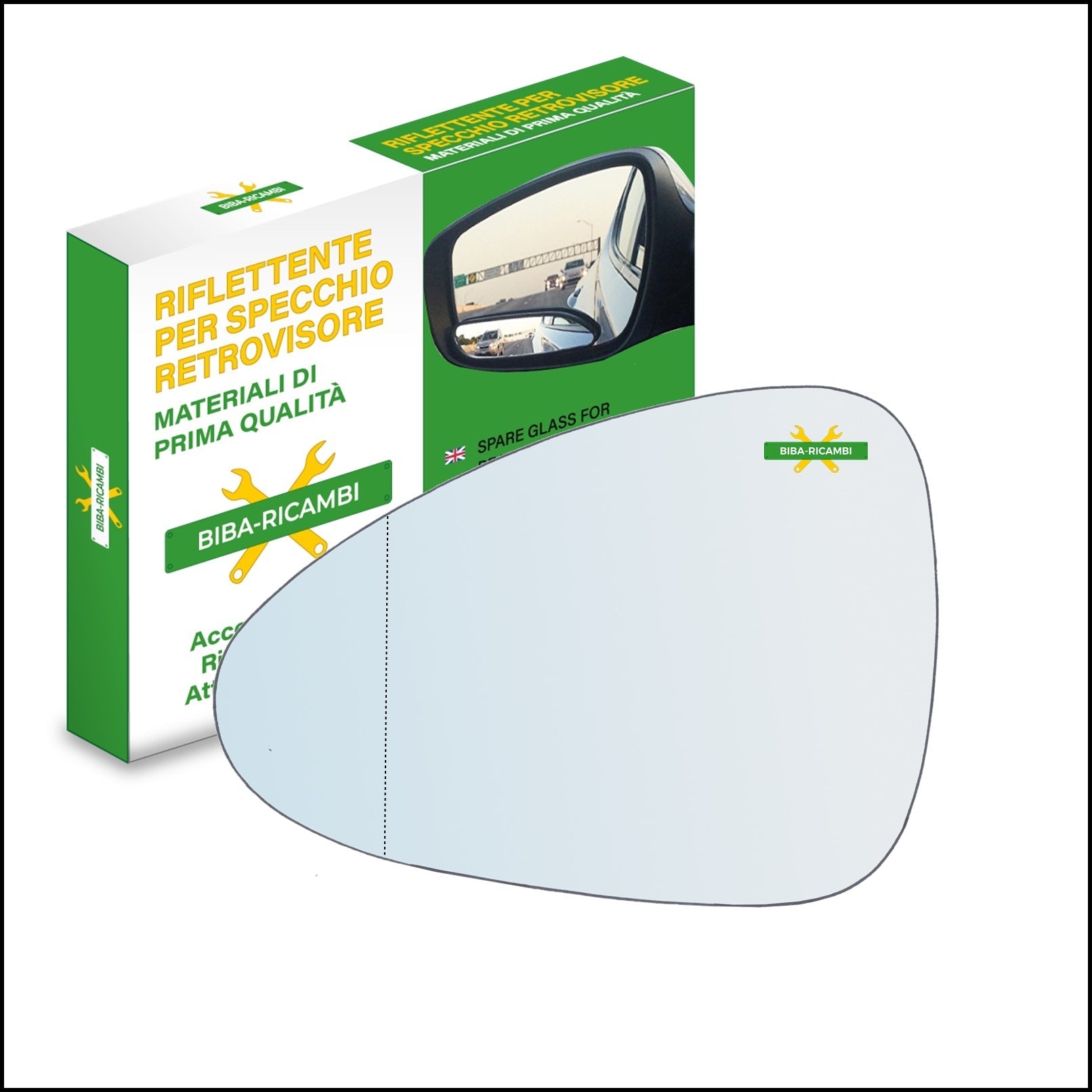 Vetro Specchio Retrovisore Asferico Lato Sx-Guidatore Per Porsche Panamera I (970) dal 2009> BIBA-RICAMBI