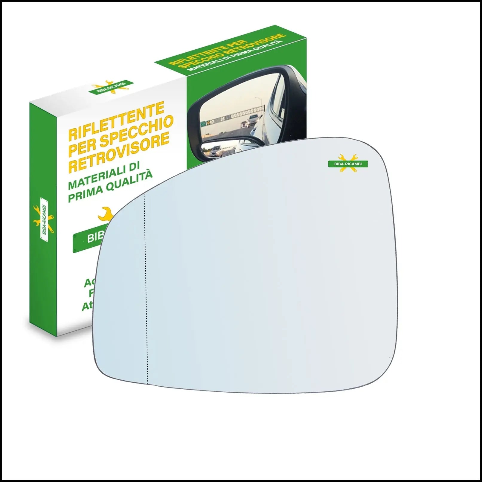 Vetro Specchio Retrovisore Asferico Lato Sx-Guidatore Per Renault Scenic III (JZ0/1) dal 2009> BIBA-RICAMBI