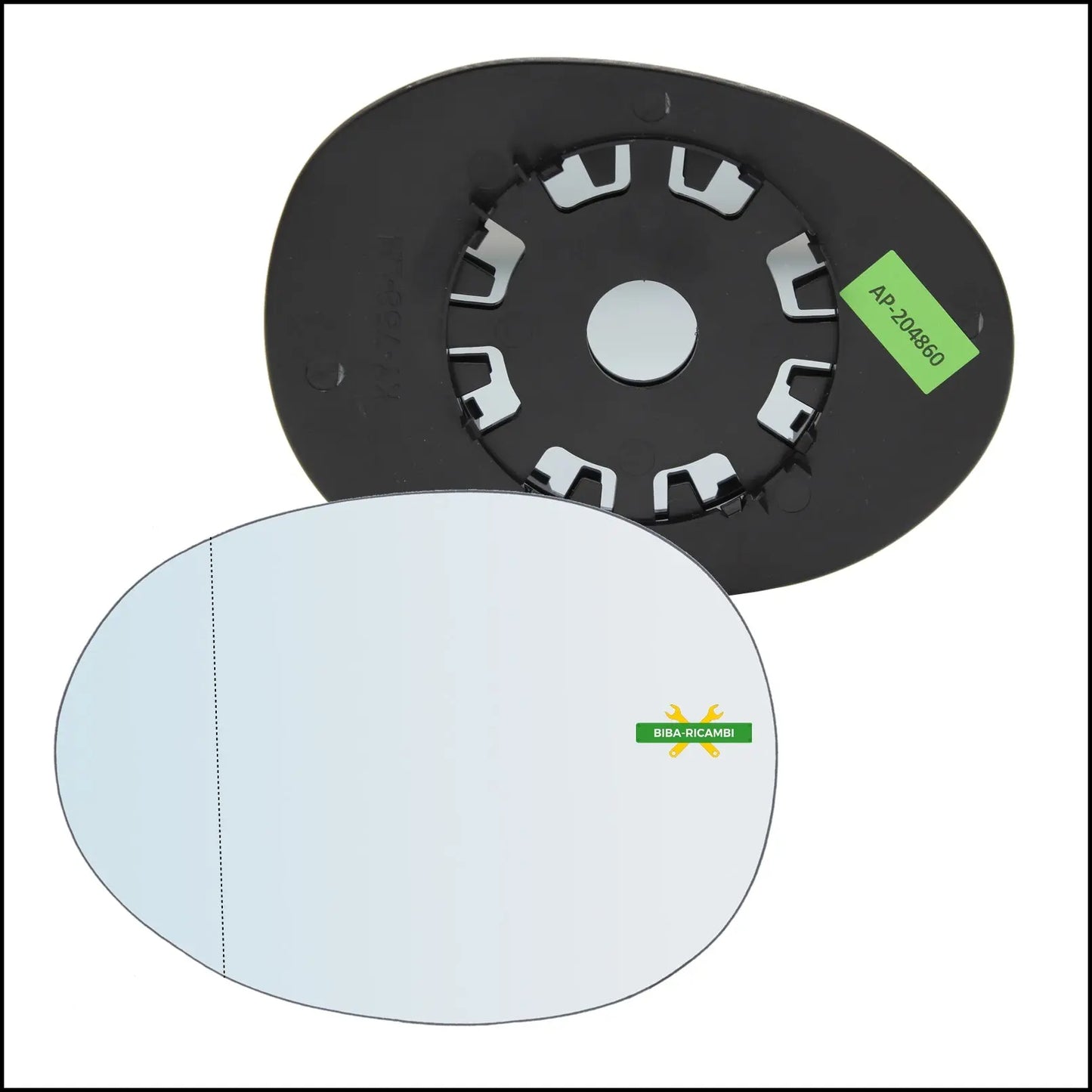 V. Piastra Specchio Retrovisore Asferica Lato Sx-Guidatore Per Peugeot 107 dal 2005> BIBA-RICAMBI
