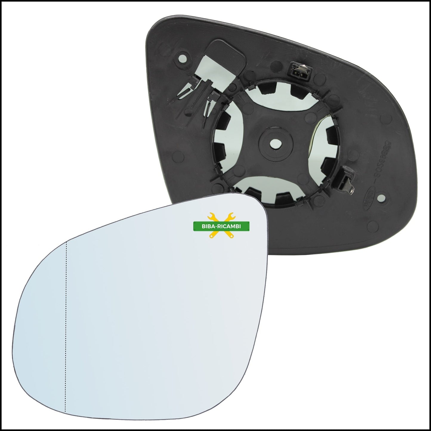 Piastra Specchio Retrovisore Asferica Lato Sx-Guidatore Per Renault Kangoo II (KW0/1) solo dal 2012> BIBA-RICAMBI