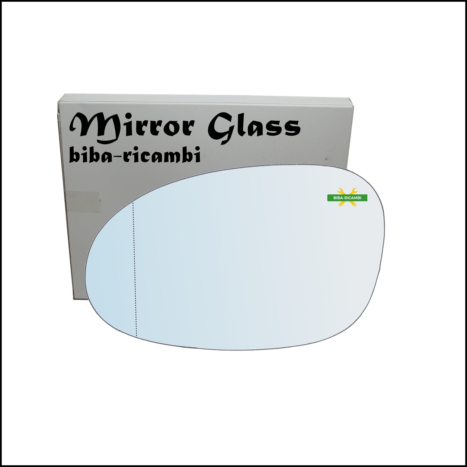 Vetro Specchio Retrovisore Cromato Asferico Lato Sx-Guidatore Per MicroCar Bellier Jade BIBA-RICAMBI