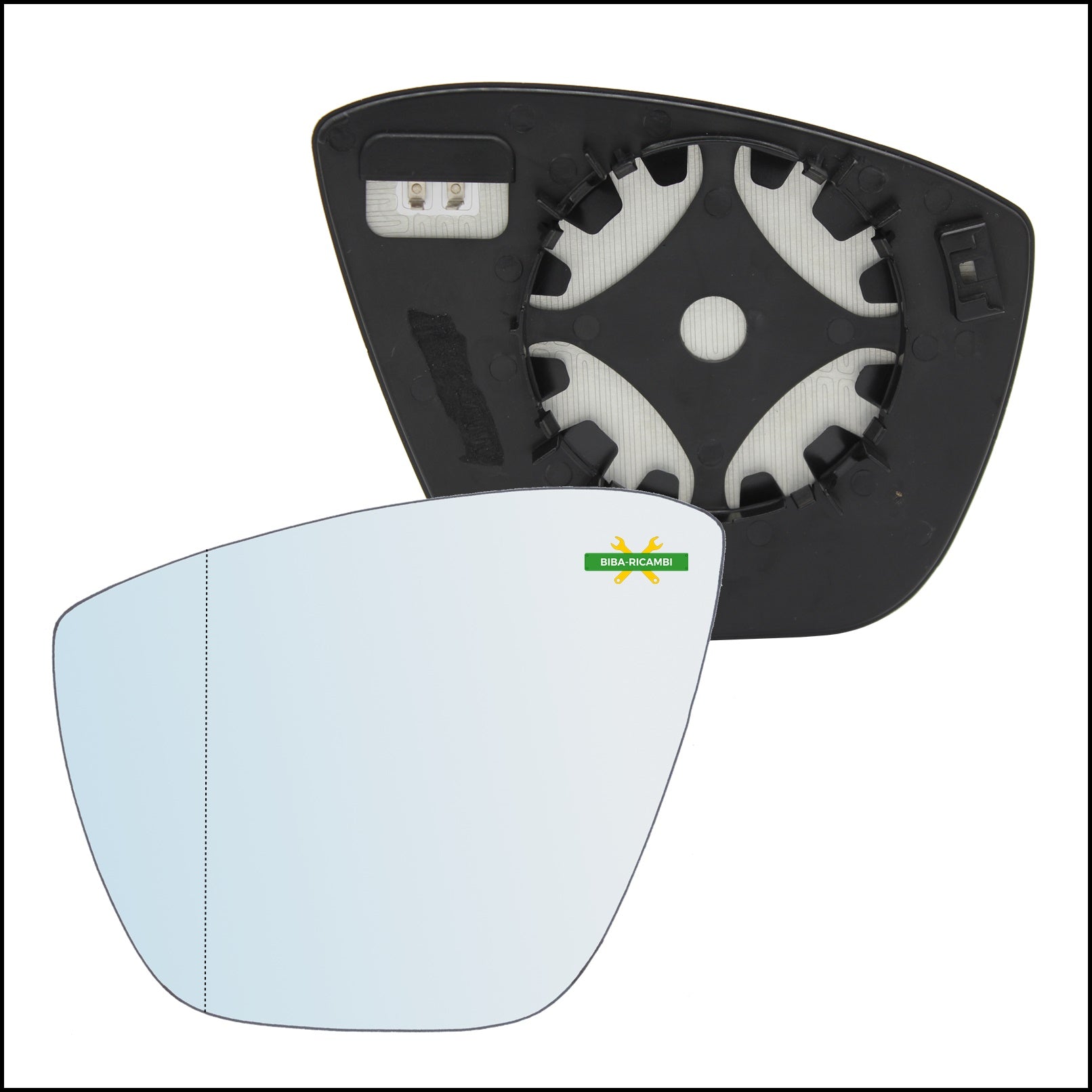Piastra Specchio Retrovisore Termica Asferica Lato Sx-Guidatore Per Ford Ka+ dal 2014> BIBA-RICAMBI