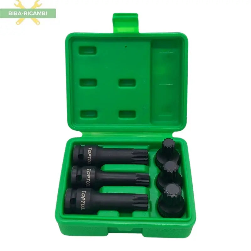 Serie 6 Chiavi Impact XZN Millerighe M14-16-18 Attacco 1/2" Professionale Marca Toptul. TOPTUL