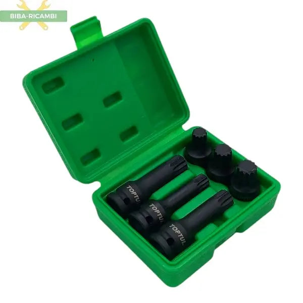 Serie 6 Chiavi Impact XZN Millerighe M14-16-18 Attacco 1/2" Professionale Marca Toptul. TOPTUL
