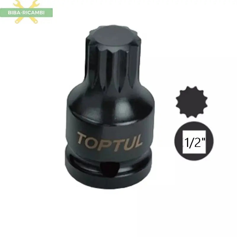 Serie 6 Chiavi Impact XZN Millerighe M14-16-18 Attacco 1/2" Professionale Marca Toptul. TOPTUL