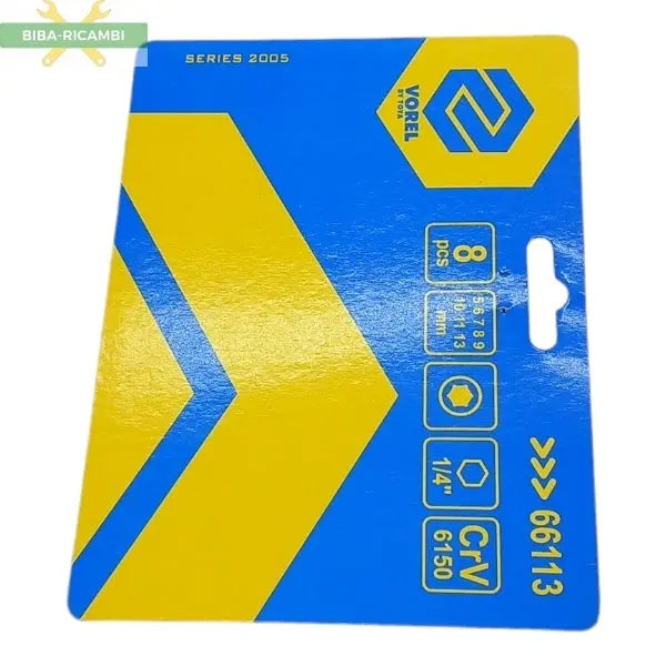 Serie 8 Pezzi Cchiavi A Bussola Attacco 1/4” VOREL