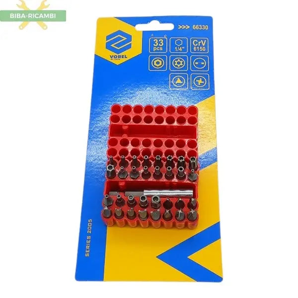 Set di 33 Pezzi di Inserti per Avvitatore VOREL