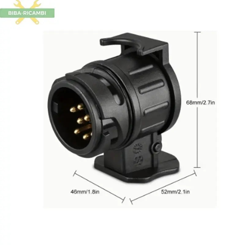 Spina Elettrica Adattatore Presa Rimorchi Roulotte (da 13 a 7 poli) BIBA-RICAMBI
