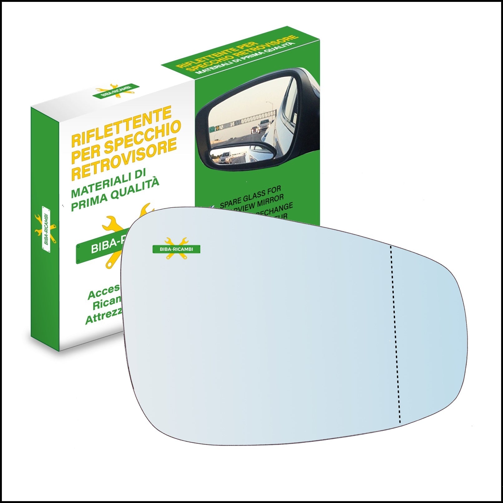 Vetro Specchio Retrovisore Asferico Lato Passeggero Compatibile Per Tata Aria dal 2010> BIBA-RICAMBI