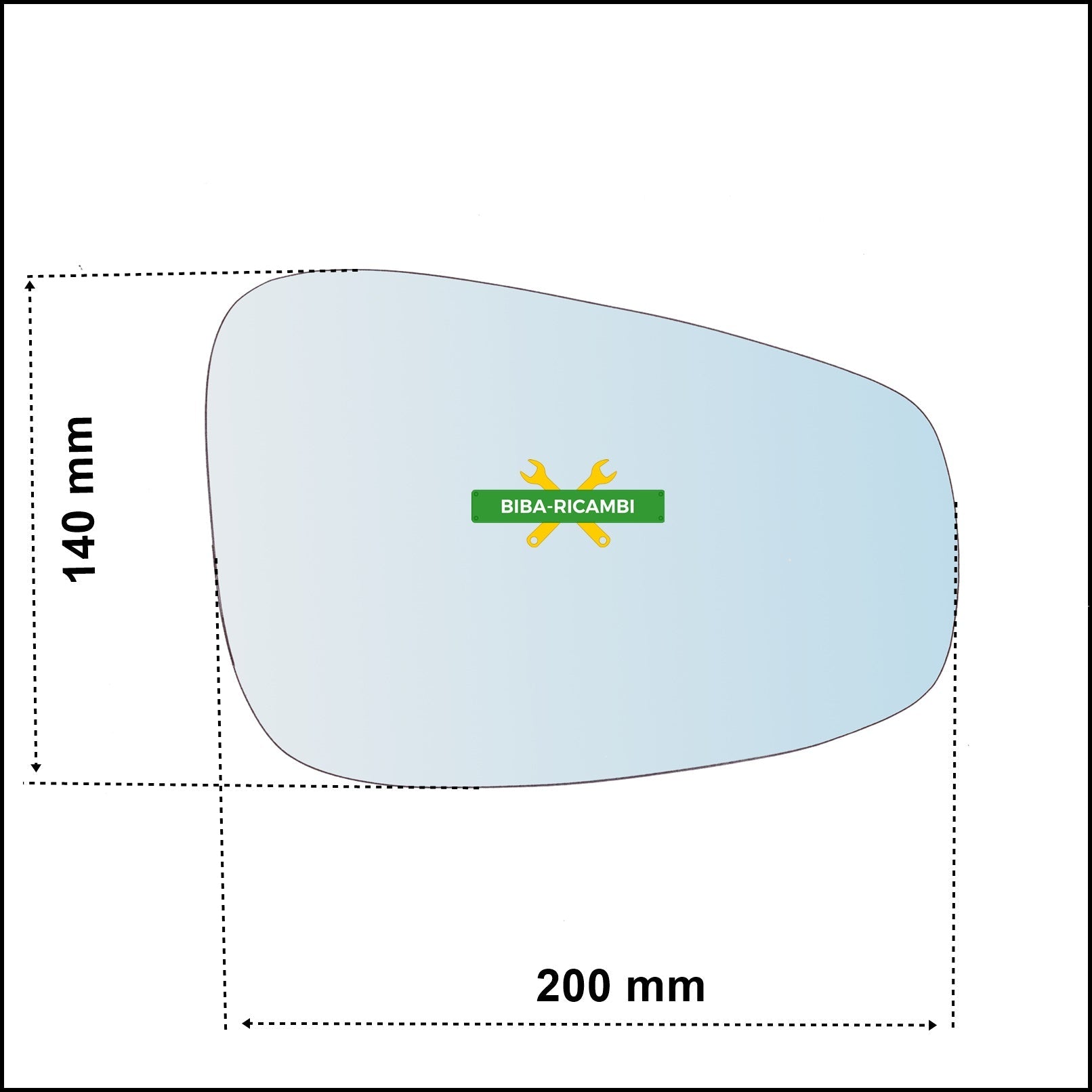 Vetro Specchio Retrovisore Lato Guidatore Compatibile Per Tata Aria dal 2010> BIBA-RICAMBI