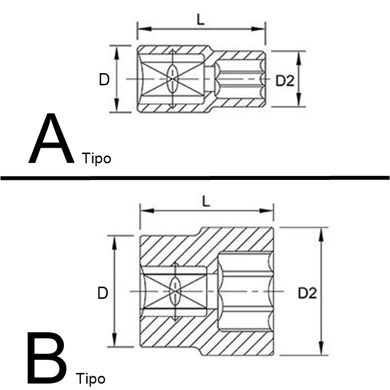Chiave Esagonale M70 | Lunghezza 93 mm | Attacco 1" Marca Toptul BIBA-RICAMBI