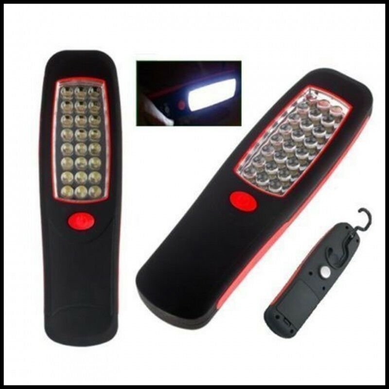 Torcia 24 Led Con Gancio E Magnete Calamita Lampada Lavoro Luce Lampadina Auto ASTA
