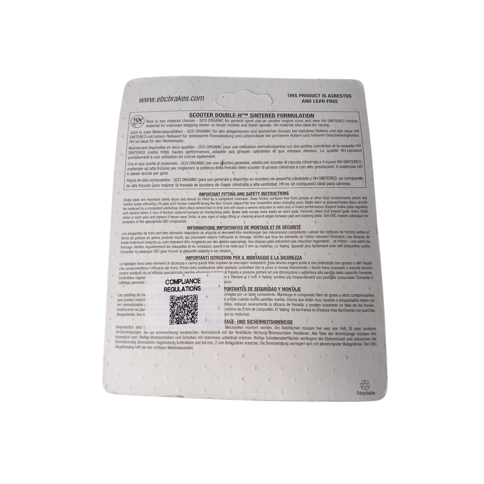 SFA319HH Pastiglie Freno Per Yamaha XP 500 A T-Max - Lux Max 2016