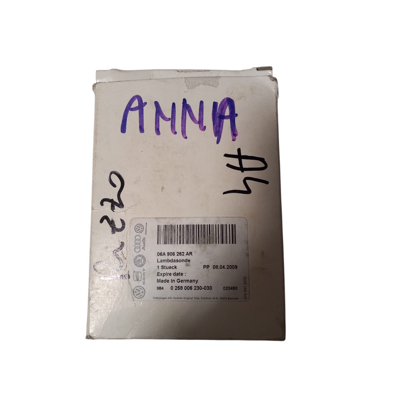 Sonda Lambda Originale VW - Codice 06A 906 262 AR