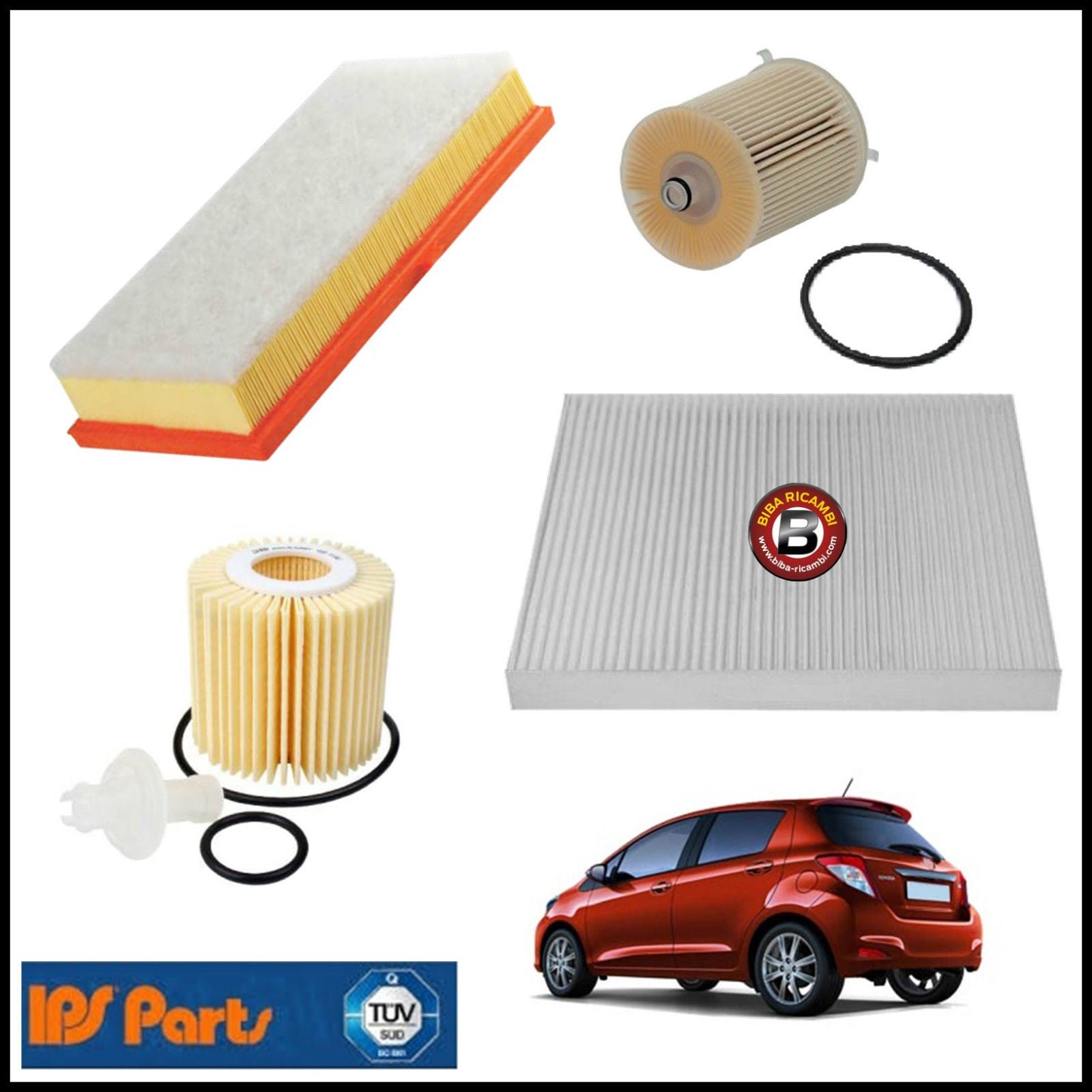 Kit Tagliando Filtri Per Toyota Yaris 1.400 D 66kw/90cv dal 2011> BIBA-RICAMBI