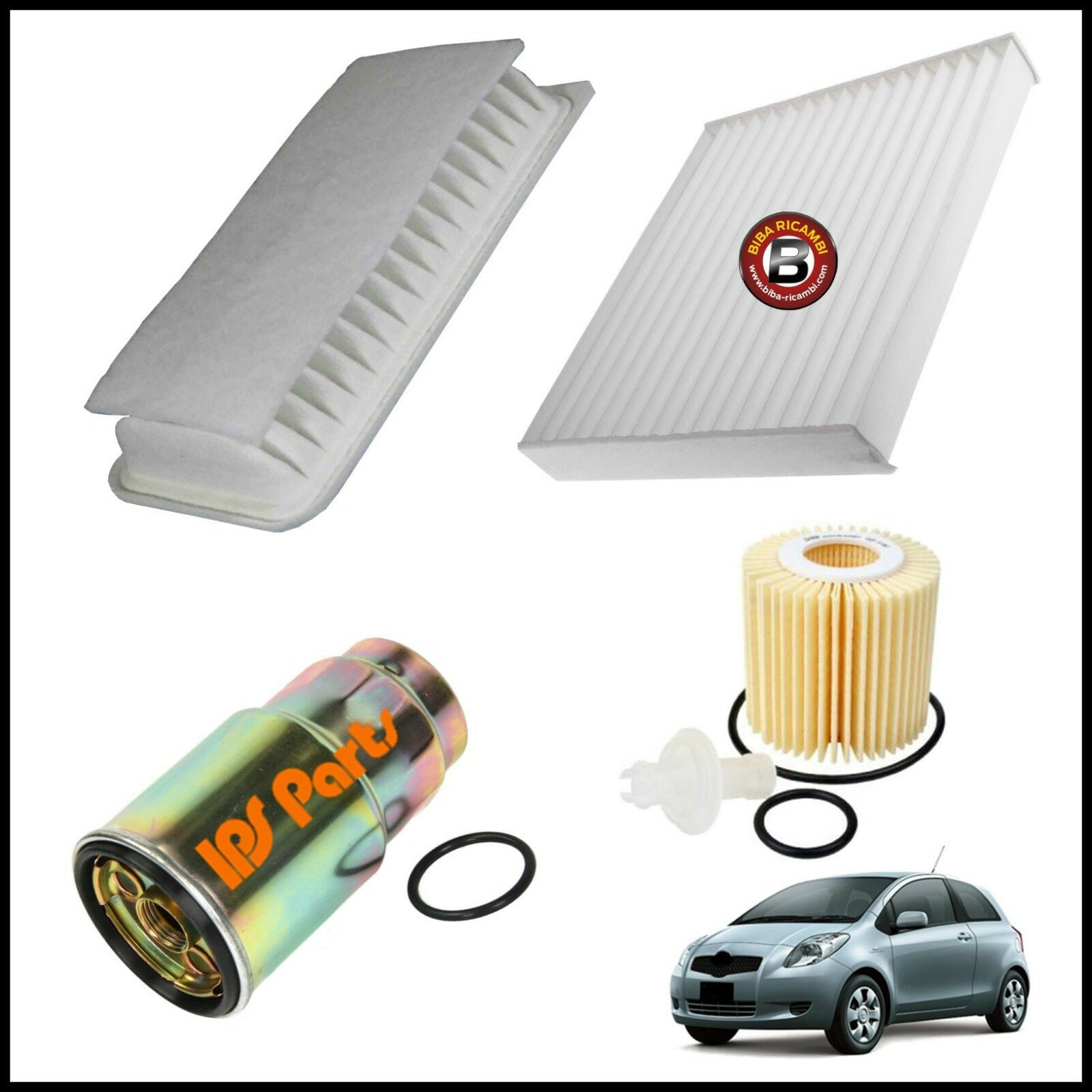 Kit Tagliando Filtri Per Toyota Yaris 1.400 D-4D 66kw/90cv dal 2006> BIBA-RICAMBI
