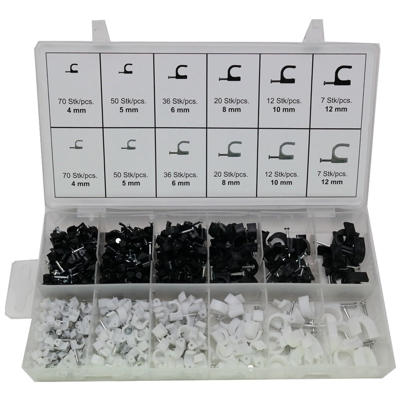 Set chiodi per cavi 390 pezzi ASTA