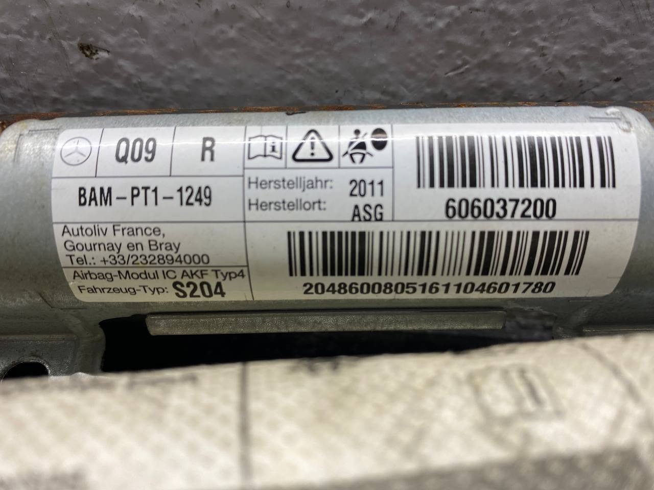 Airbag a tendina destro mercedes classe c w204 cod:606037200